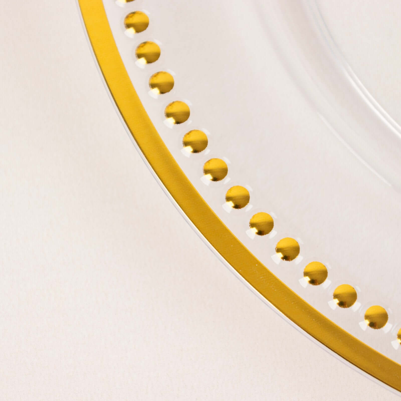 6-Pack Acrylic Round Charger Plates 13 in Clear with Gold Beaded Rim, Dinner Charger Event Tabletop Decor