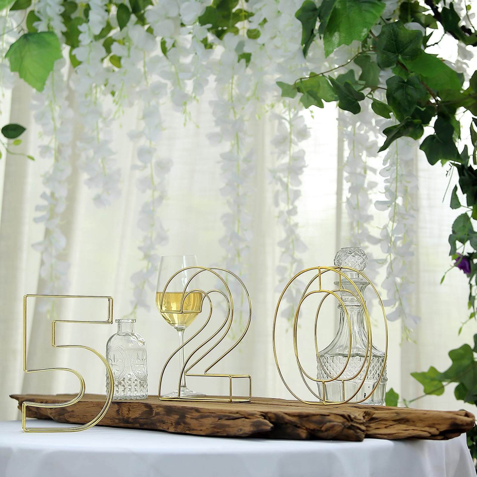 8 Tall Gold Freestanding 3D Decorative Wire Letter, Wedding Centerpiece - Q