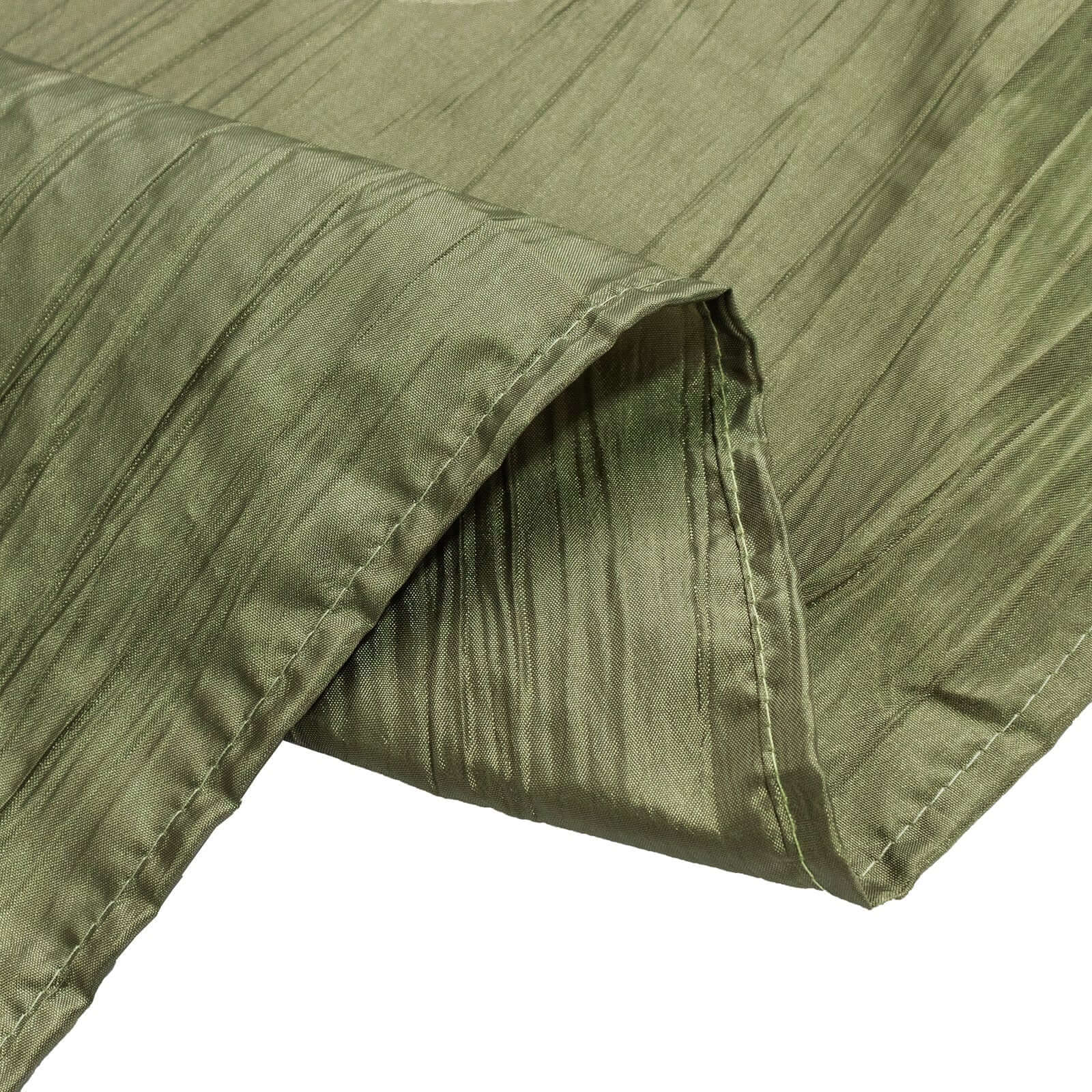 Taffeta 90x156 Rectangle Tablecloth Dusty Sage Green - Accordion Crinkle Seamless Table Cover