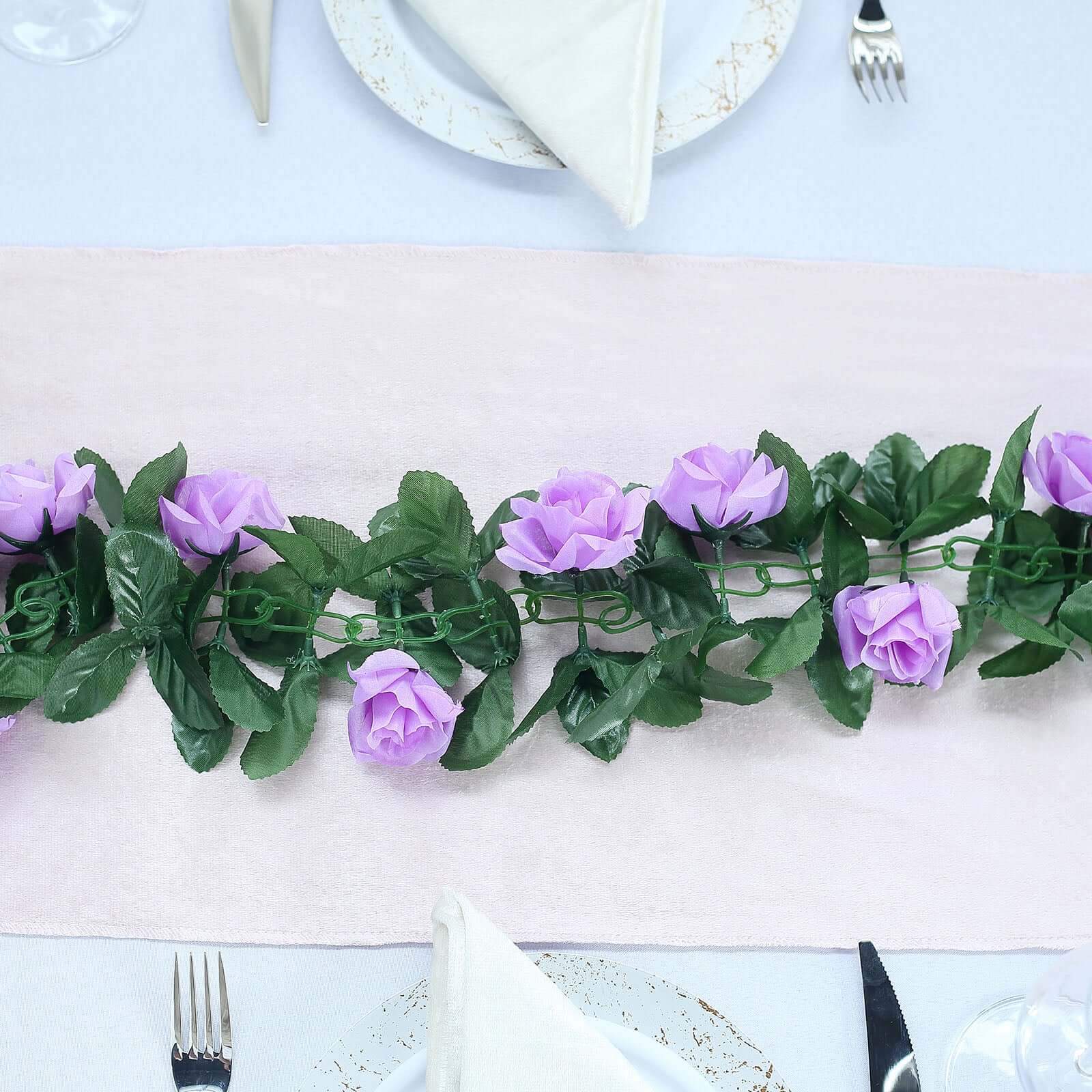 6ft Lavender Lilac Artificial Silk Rose Garland UV Protected Flower Chain