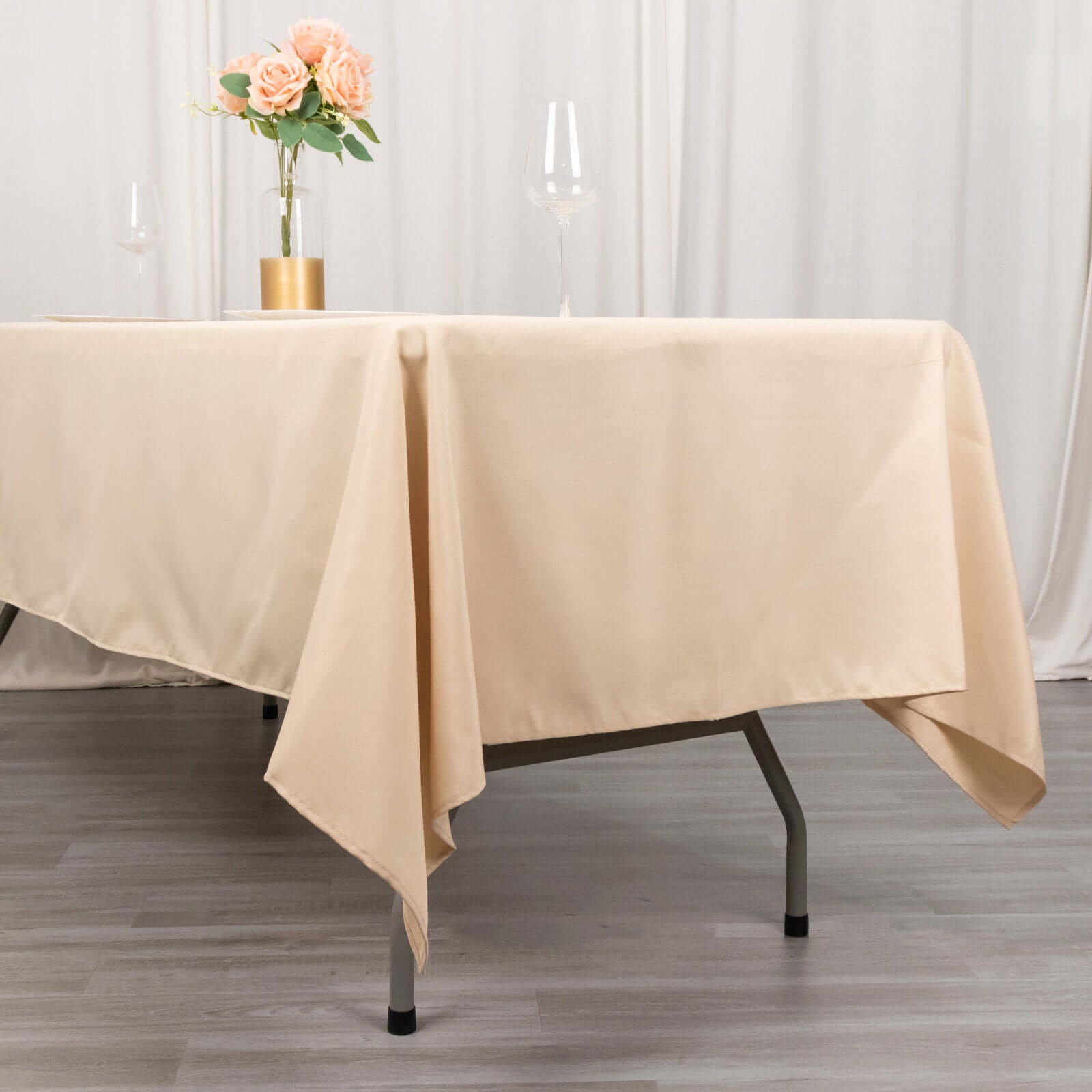 Premium Polyester 60x102 Rectangle Tablecloth Beige - Durable 220GSM Wrinkle-Resistant Table Cover