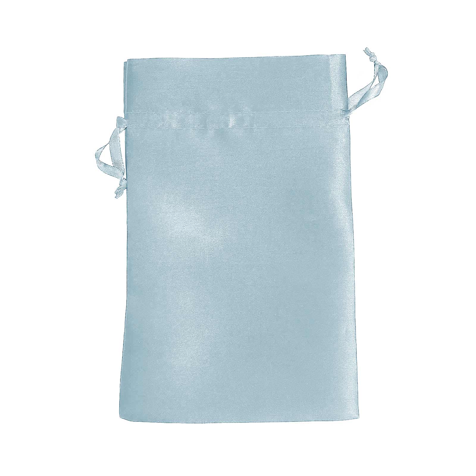 12 Pack 6x9 Dusty Blue Satin Wedding Party Favor Bags, Drawstring Pouch Gift Bags