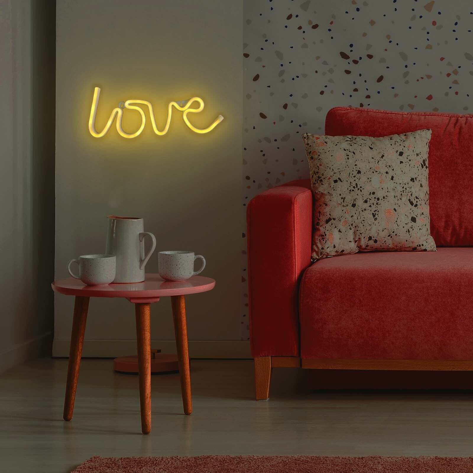 13 Love Neon Light Sign, LED Reusable Wall Decor Lights USB and Battery Operated