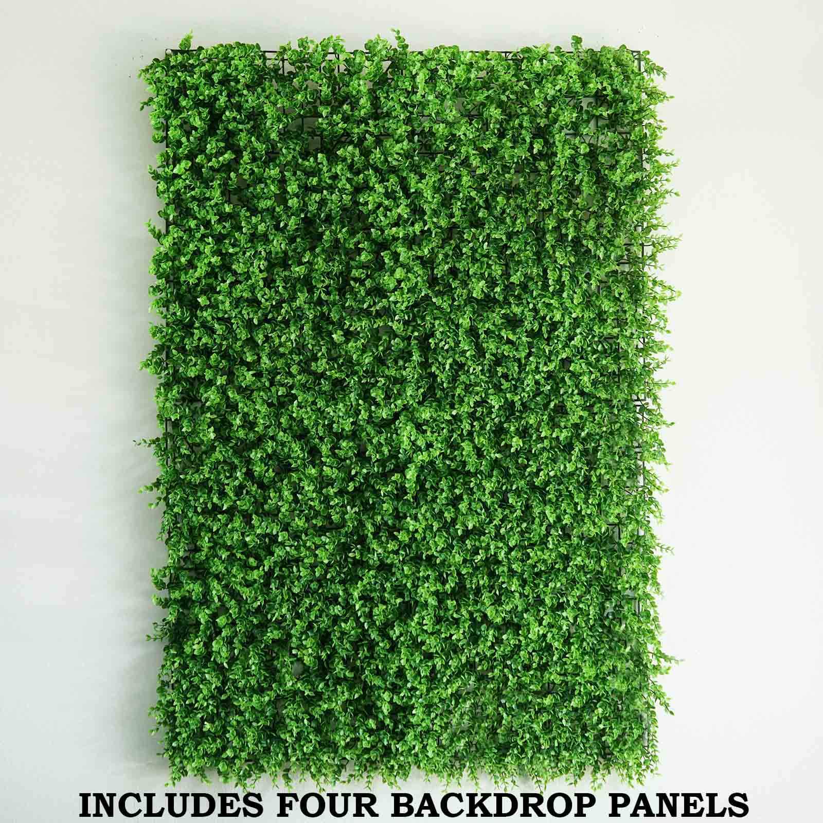 11 Sq ft. Artificial Baby Green Boxwood Hedge Garden Wall Backdrop Mat - 4 Panels