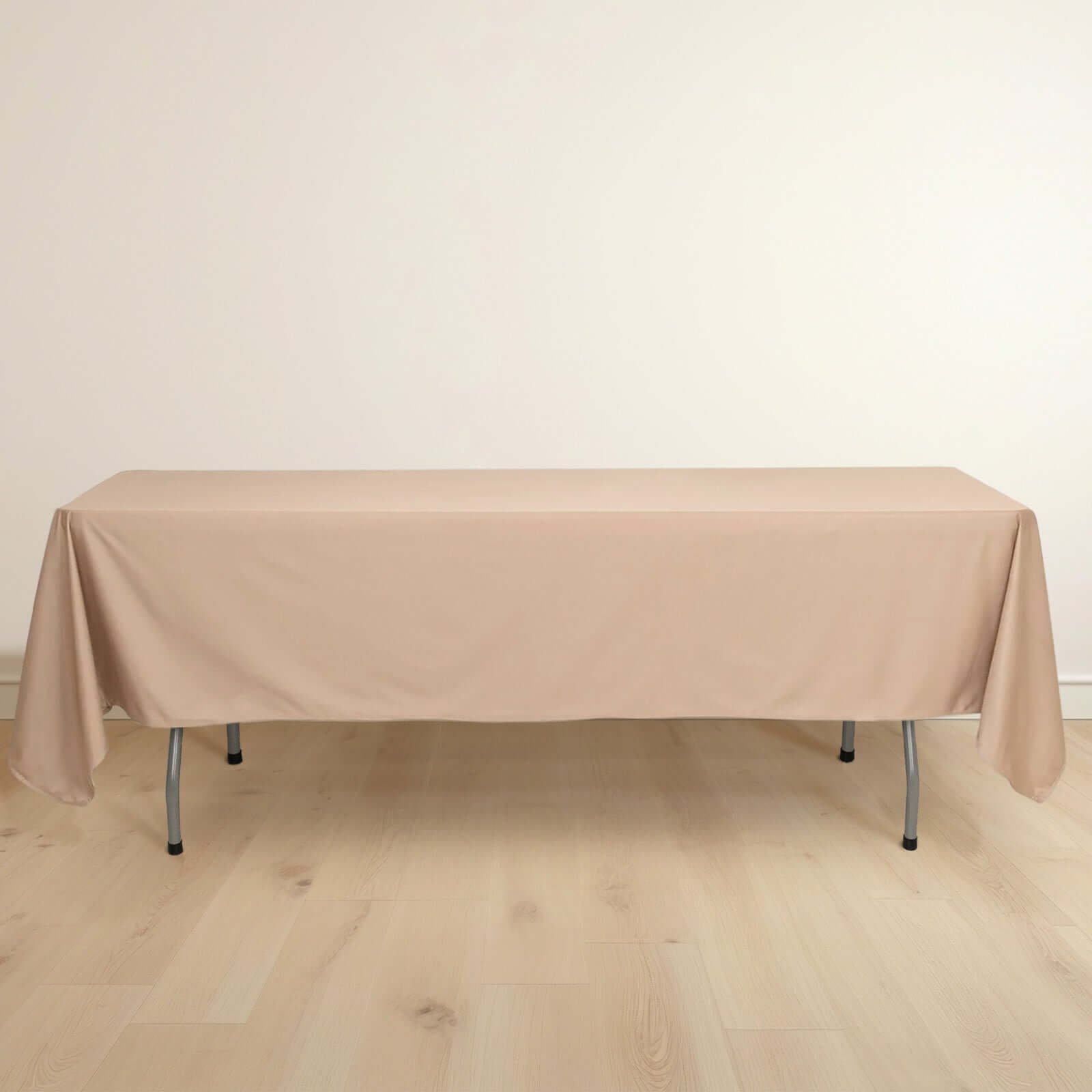 Premium Scuba Rectangular 60x102 Tablecloth Nude - Wrinkle Free & Stain Resistant Table Cover