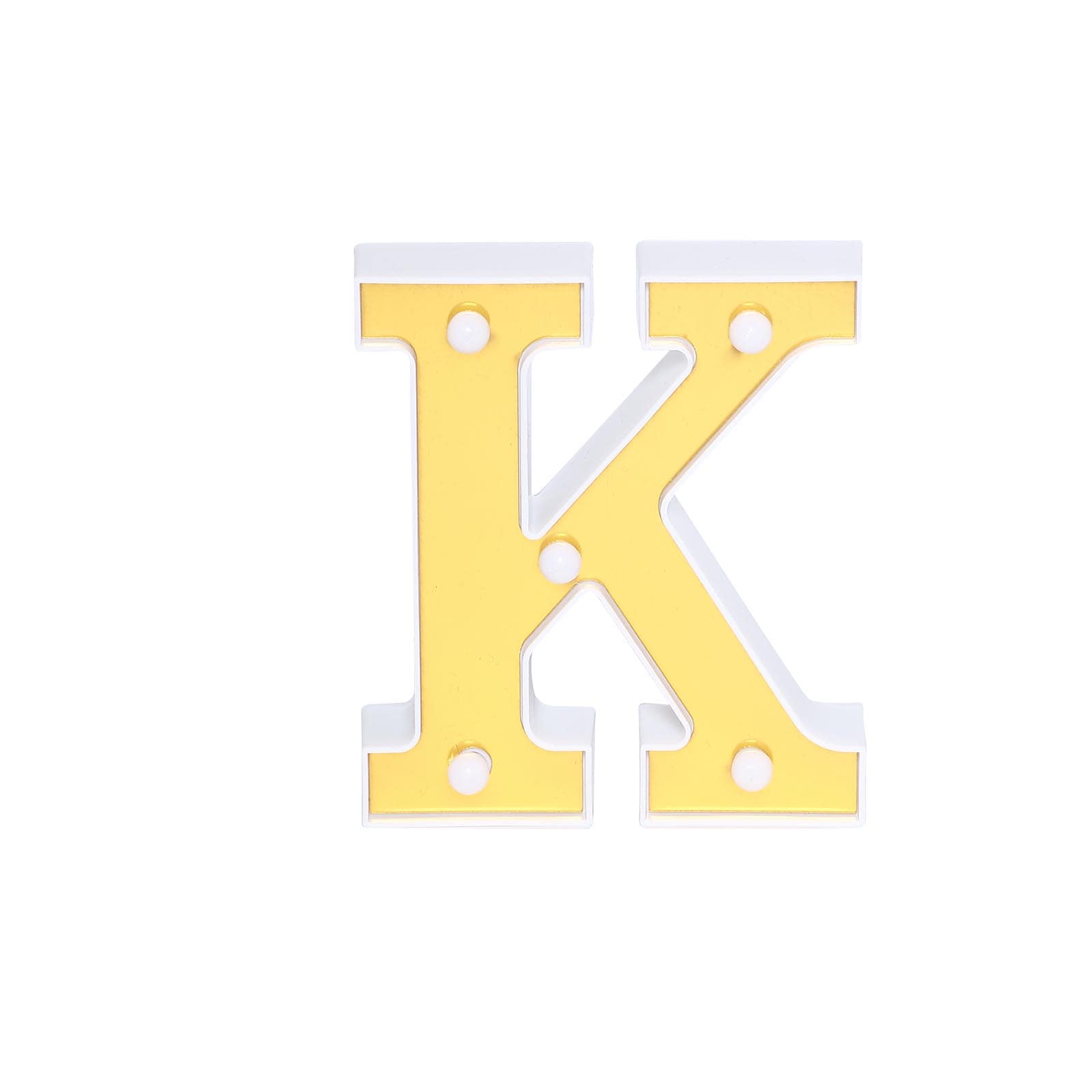 3D Marquee Letter K Warm White 5 LED Lights Gold - Chic Light-Up Decor for Events 6