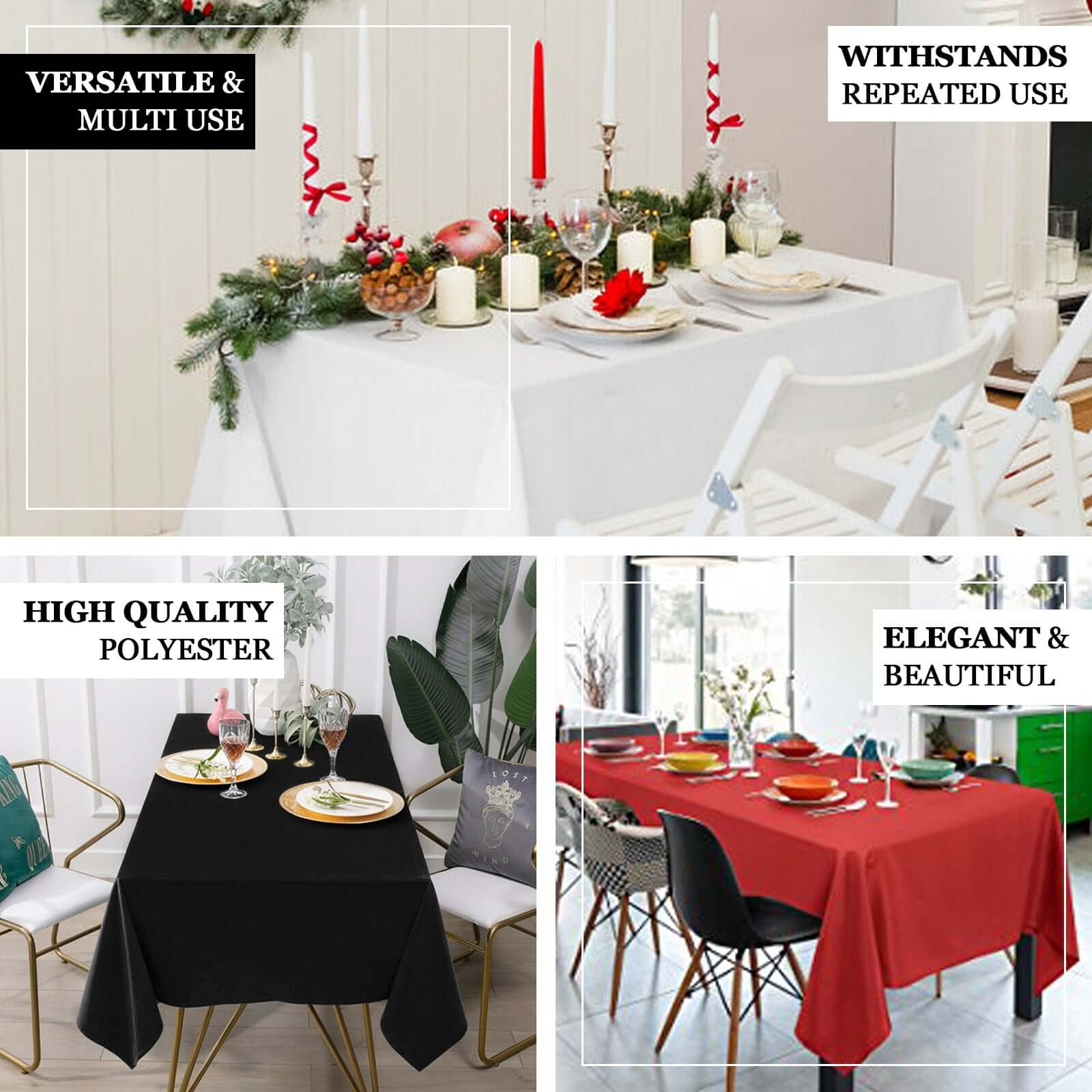 Premium Polyester 60x126 Rectangle Tablecloth Nude - Stain-Resistant 220GSM Finish Table Cover