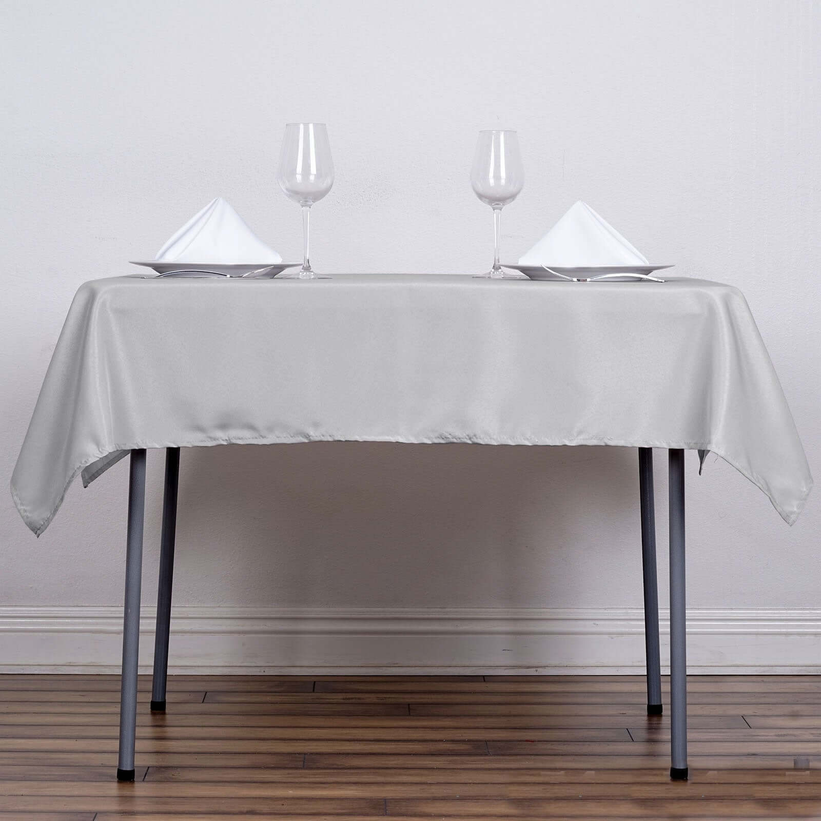 Polyester Square 54x54 Tablecloth Silver - Wrinkle-Resistant & Durable Table Cover