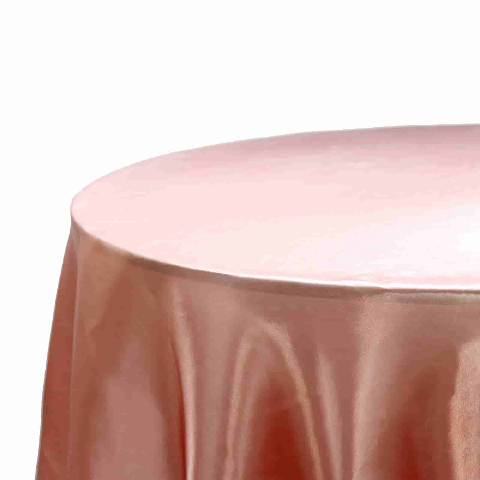 Satin 120 Round Tablecloth Dusty Rose - Stylish Seamless Table Cover