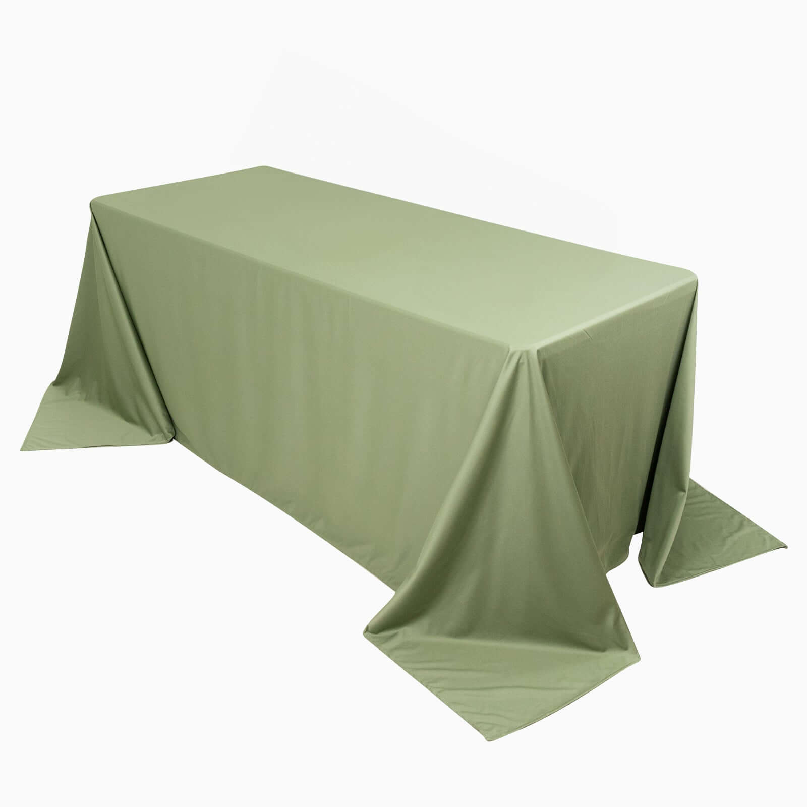 Premium Scuba Rectangular 90x132 Tablecloth Dusty Sage Green - Wrinkle Free, Stain Resistant & Seamless Table Cover