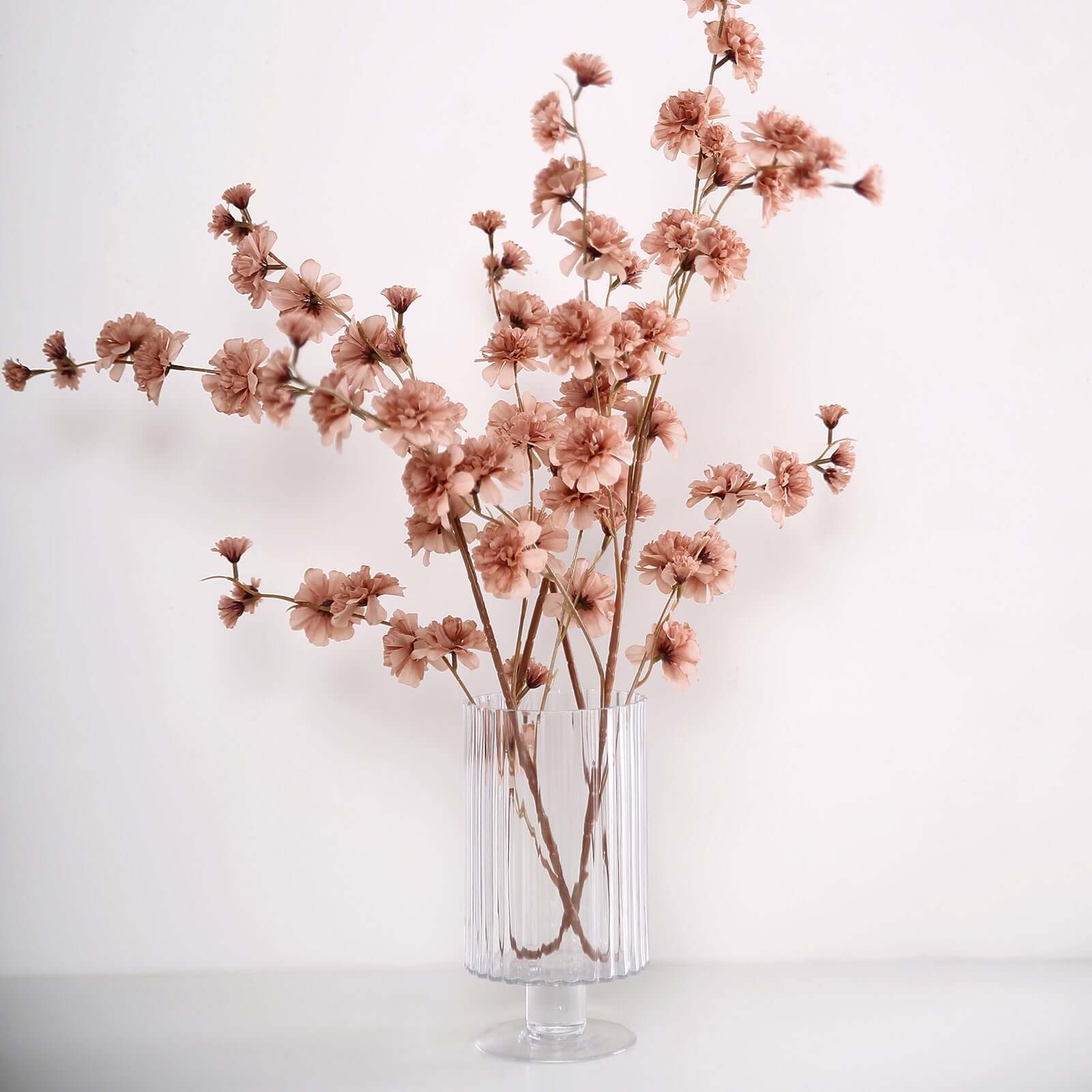 2 Branches 42 Tall Dusty Rose Artificial Silk Carnation Flower Stems