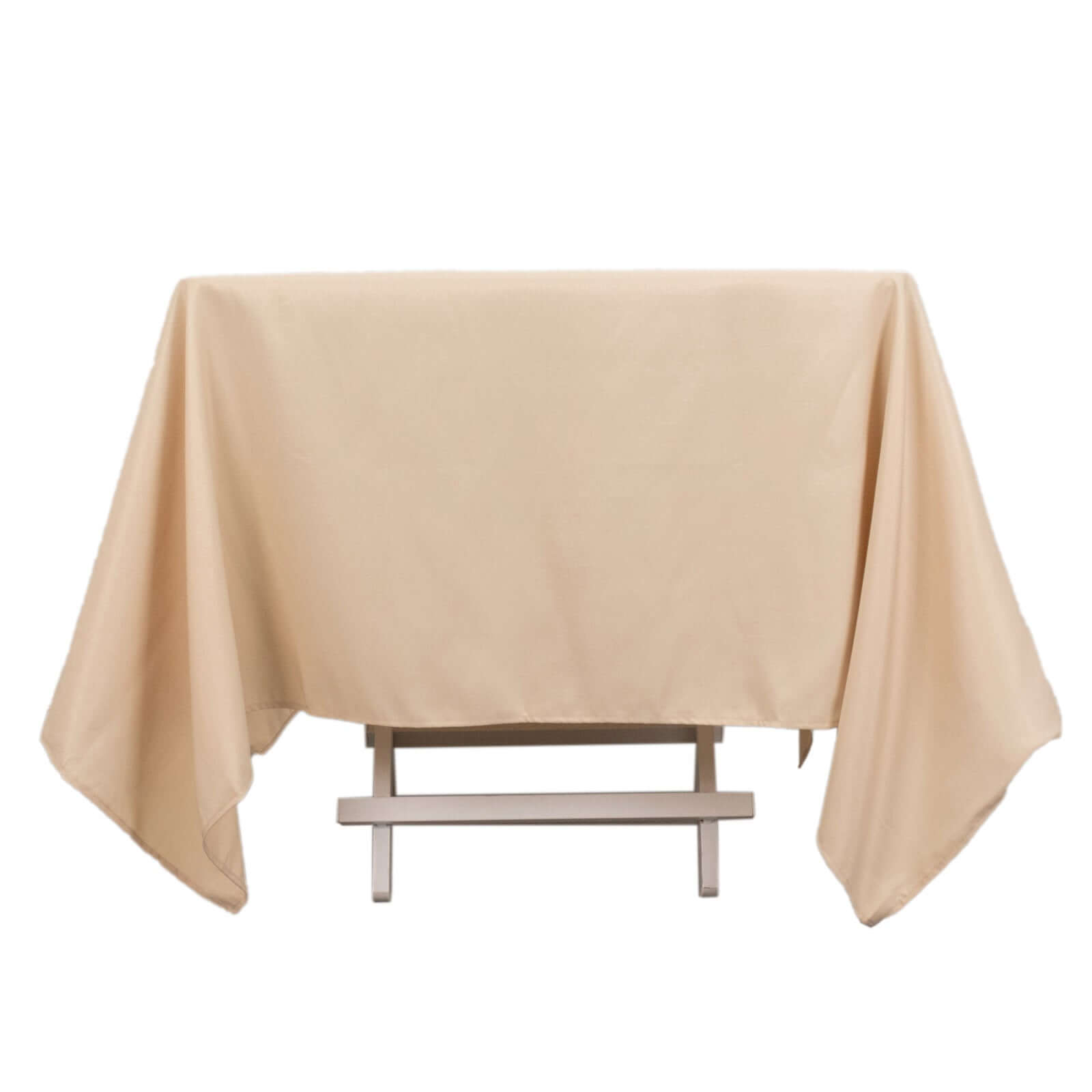 Premium Polyester Square Tablecloth 70x70 Beige 220GSM Wrinkle-Resistant Table Cover