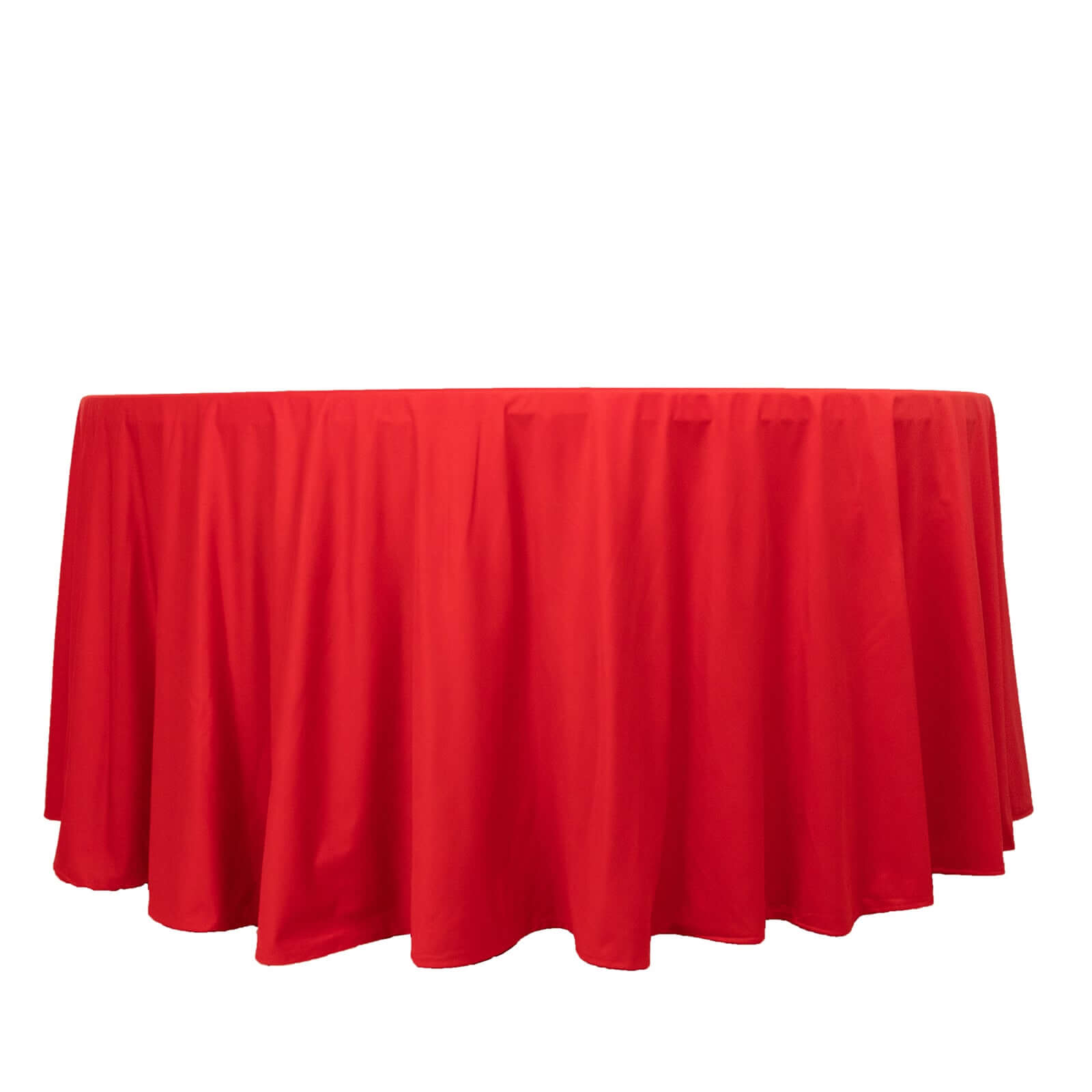 Premium Scuba Round 120 Tablecloth Red - Wrinkle Free & Stain Resistant Seamless Table Cover