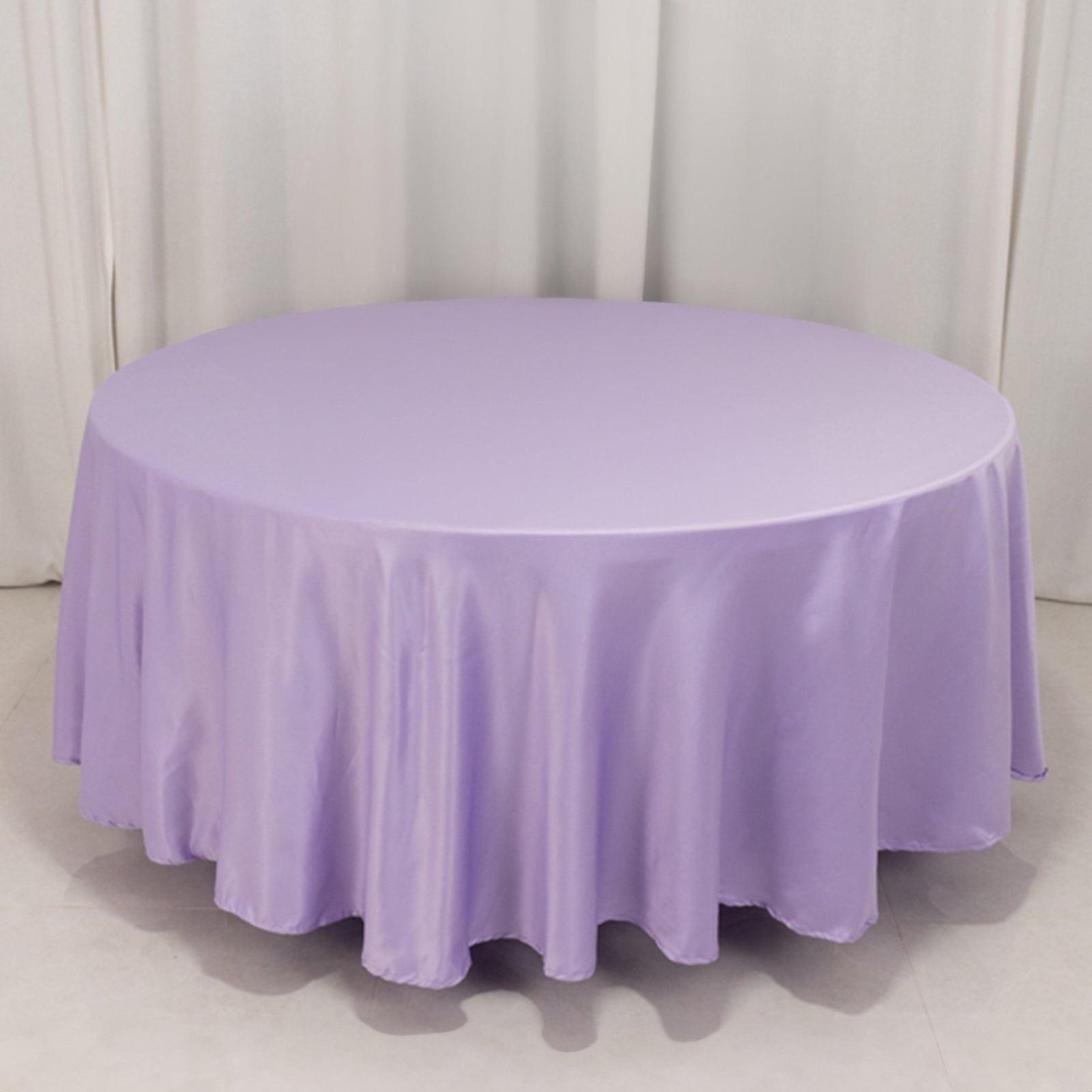 Lamour Satin 108 Round Tablecloth Lavender Lilac - Durable & Silk-Like Table Cover