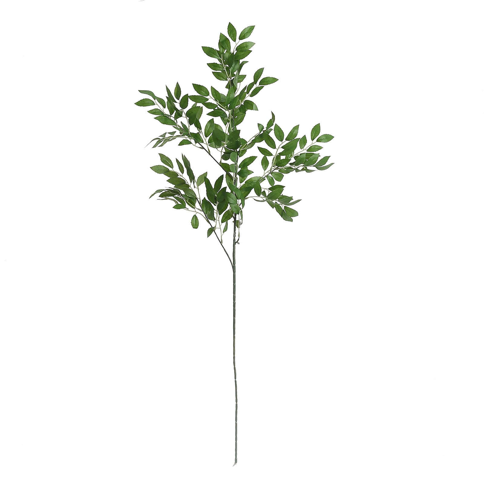 2 Bushes 42 Tall Light Green Artificial Silk Beech Leaf Branches, Faux Plant Stem Vase Fillers