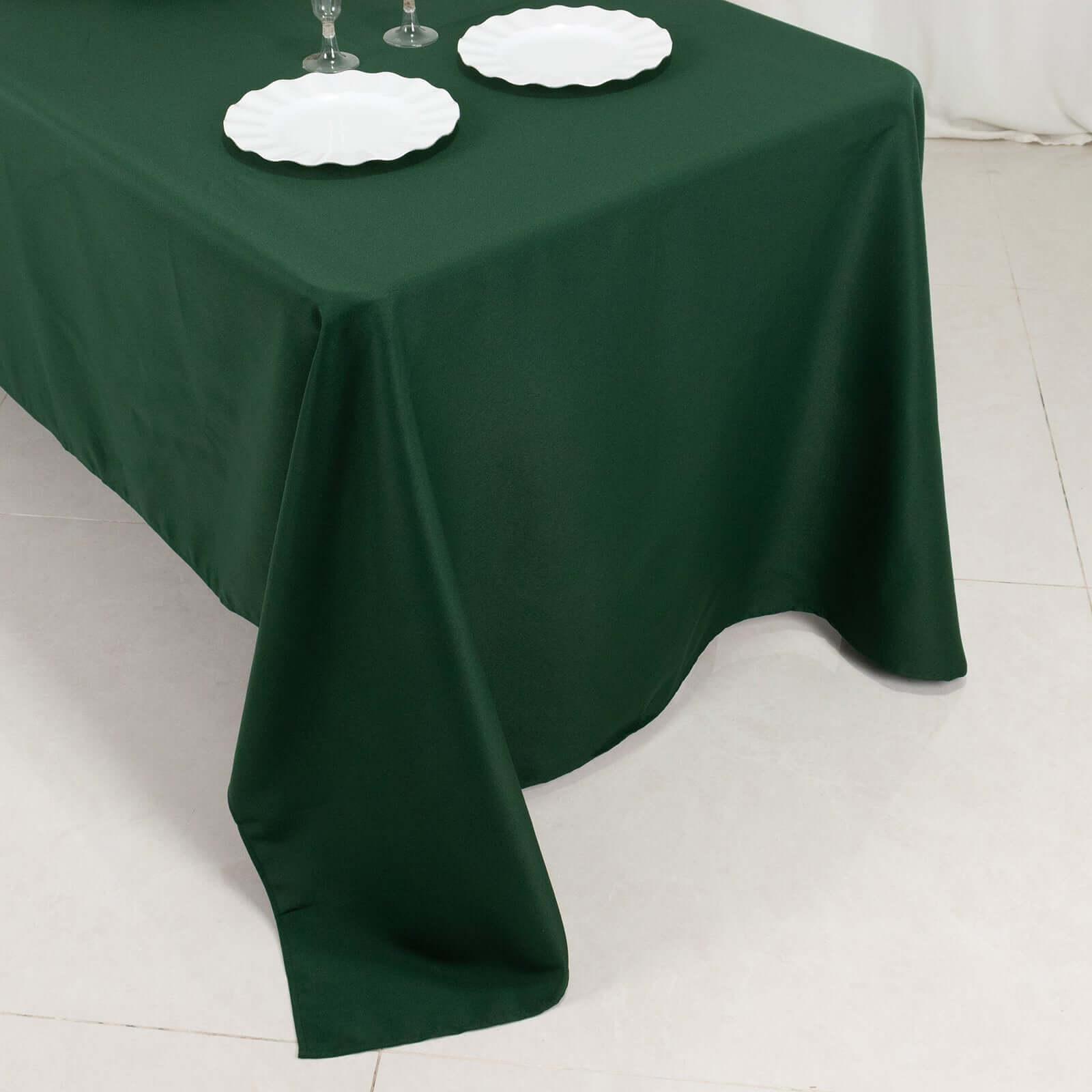 Premium Polyester 60x126 Rectangle Tablecloth Hunter Emerald Green - Stain-Resistant 220GSM Finish Table Cover