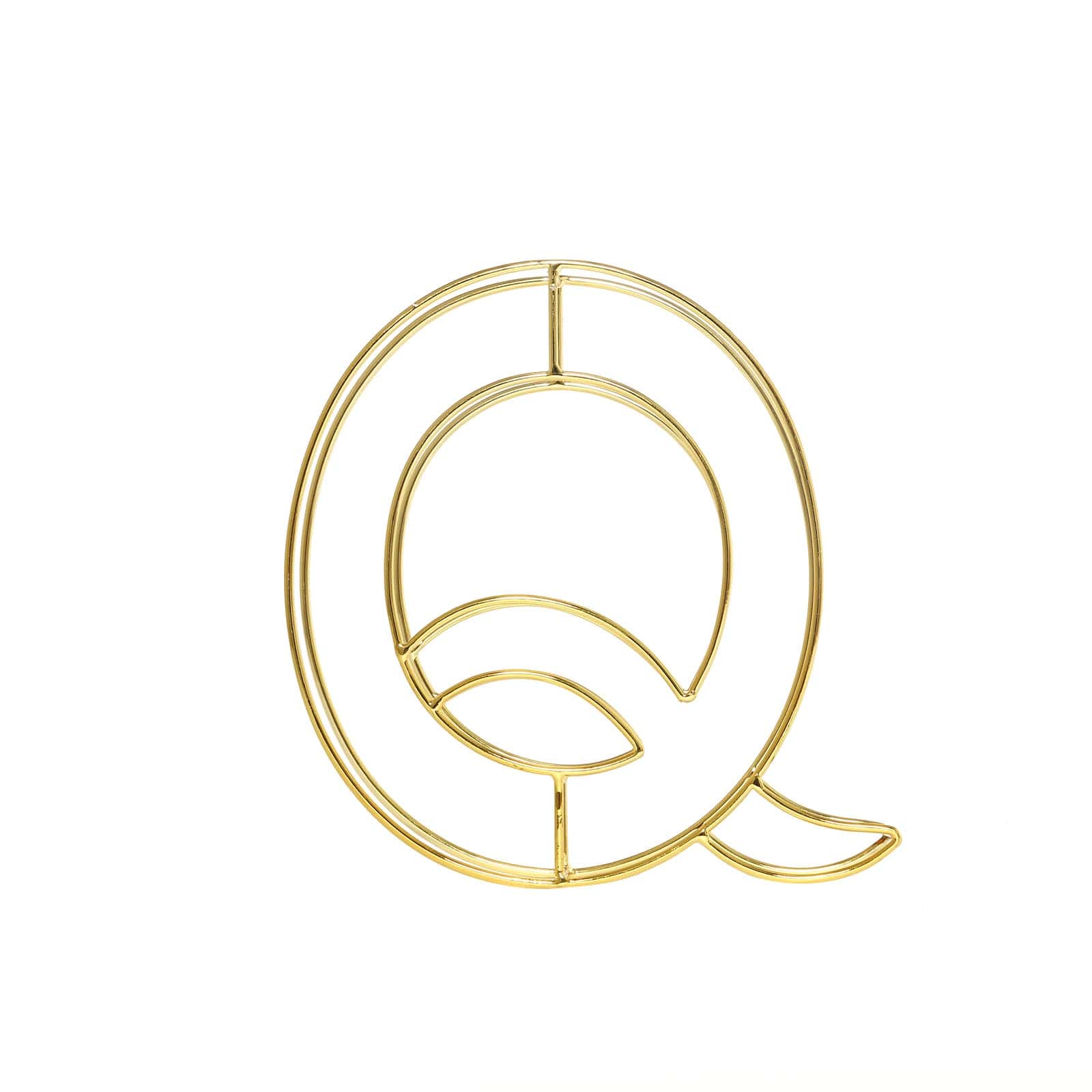 8 Tall Gold Freestanding 3D Decorative Wire Letter, Wedding Centerpiece - Q