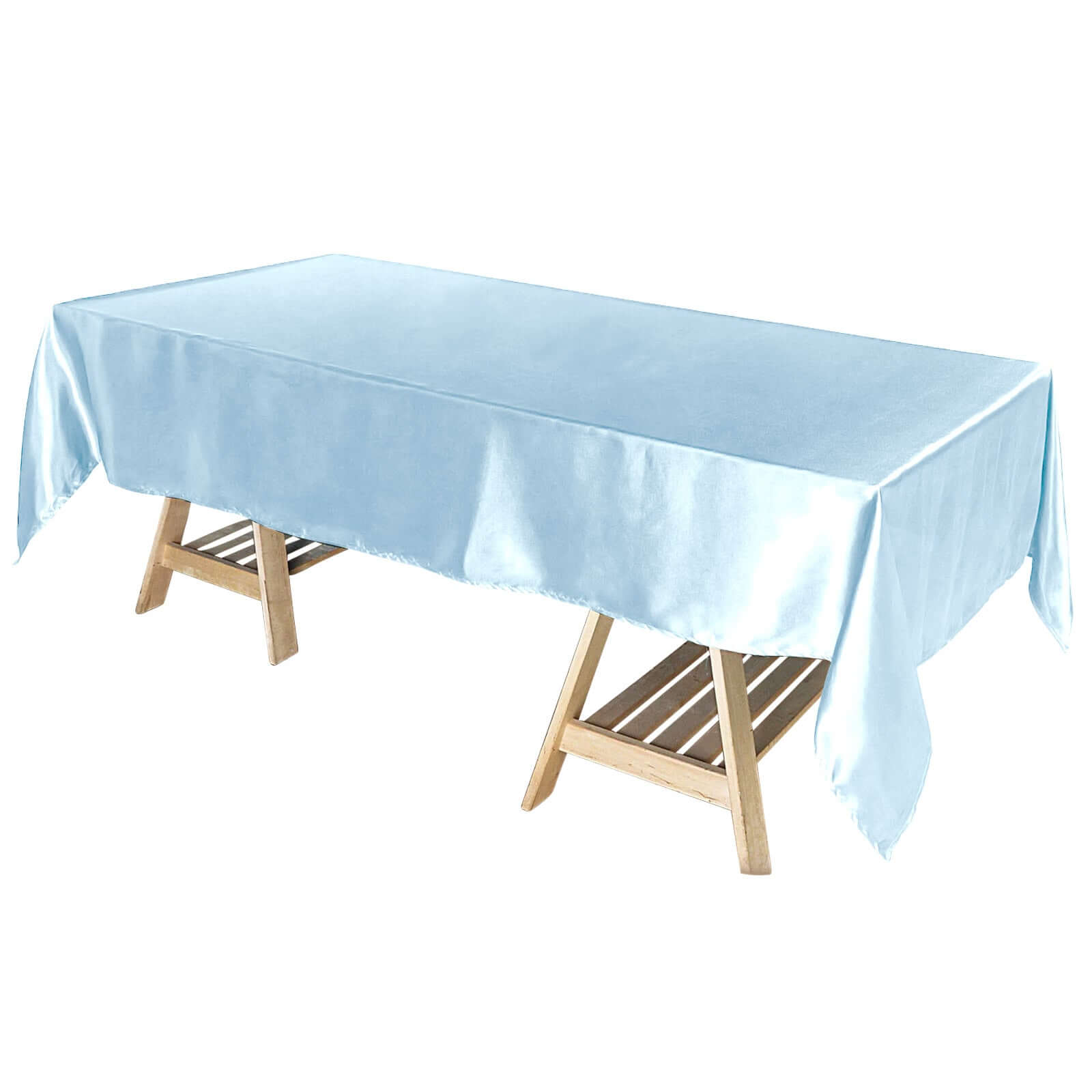 Satin Rectangular 60x102 Tablecloth Light Blue - Smooth and Lustrous Table Cover