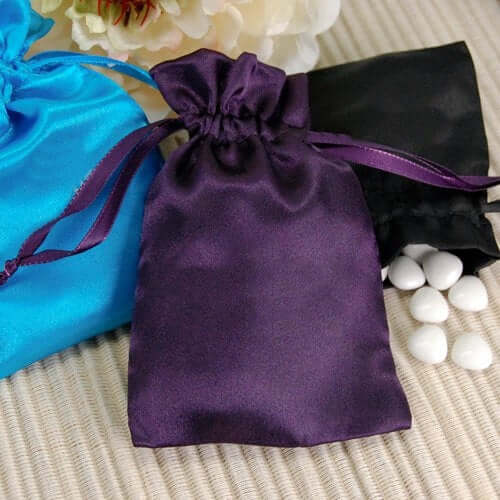 12 Pack 4x6 Lavender Lilac Satin Drawstring Wedding Party Favor Gift Bags