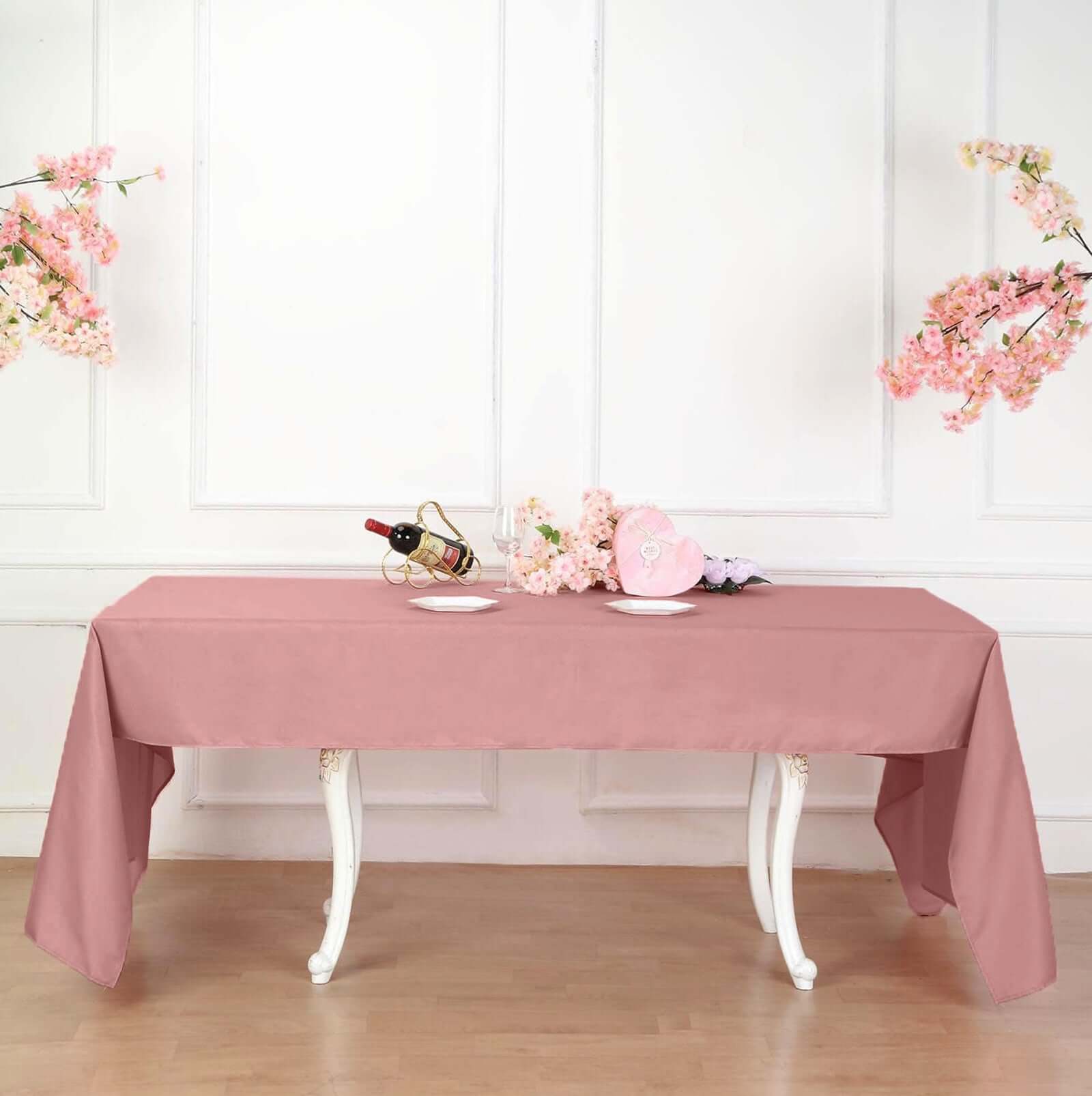 Polyester 60x102 Rectangle Tablecloth Dusty Rose - Durable and Stylish Table Cover