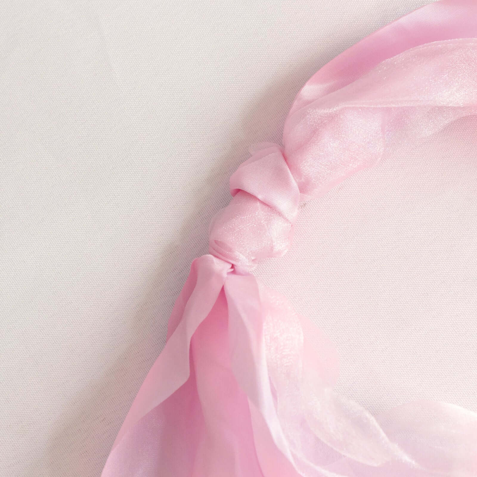 5 Pack Chiffon Satin Chair Sashes Pink - Easy to Install Ruffled Curly Willow