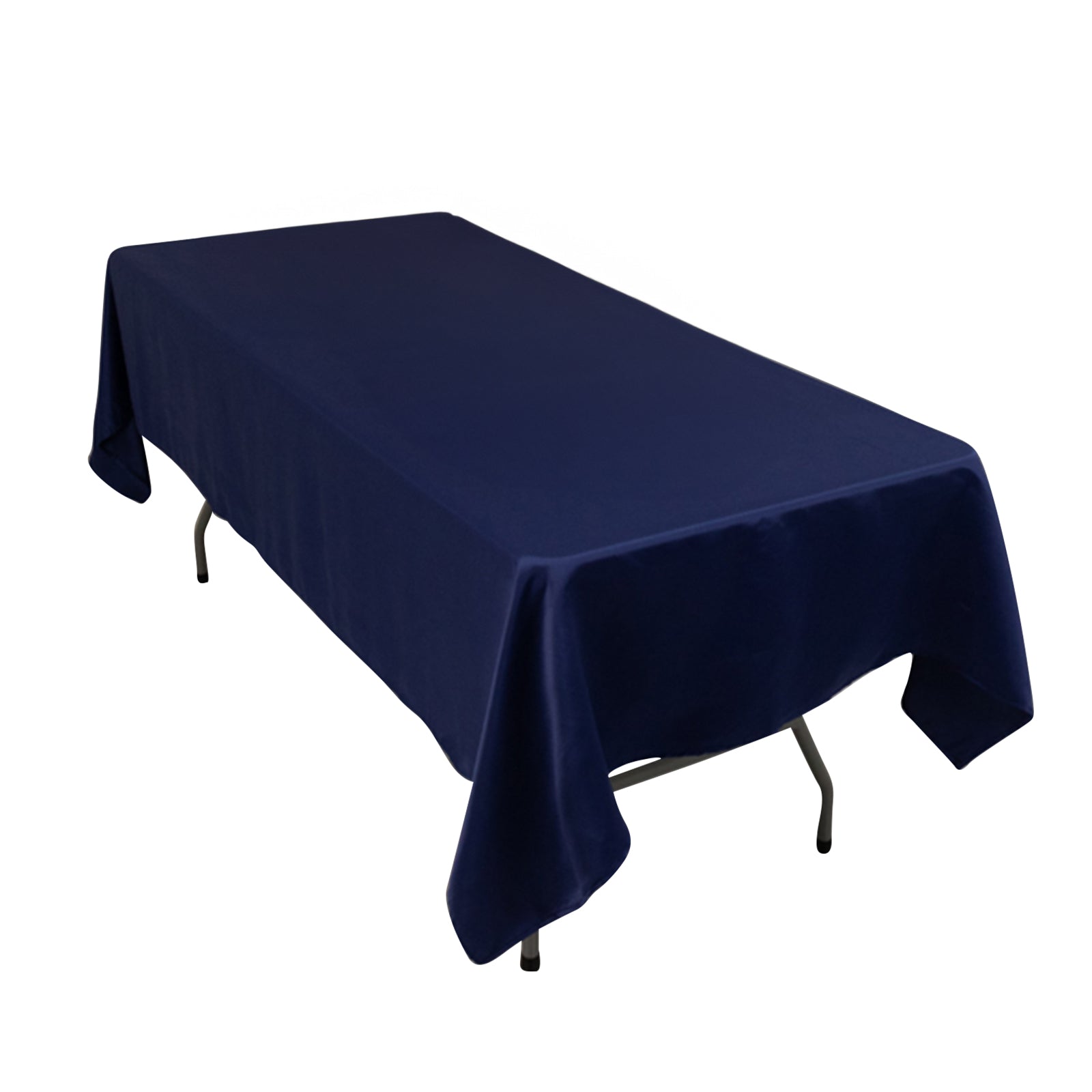 Lamour Satin 60x102 Rectangle Tablecloth Navy Blue - Durable & Silky Soft Feel Table Cover