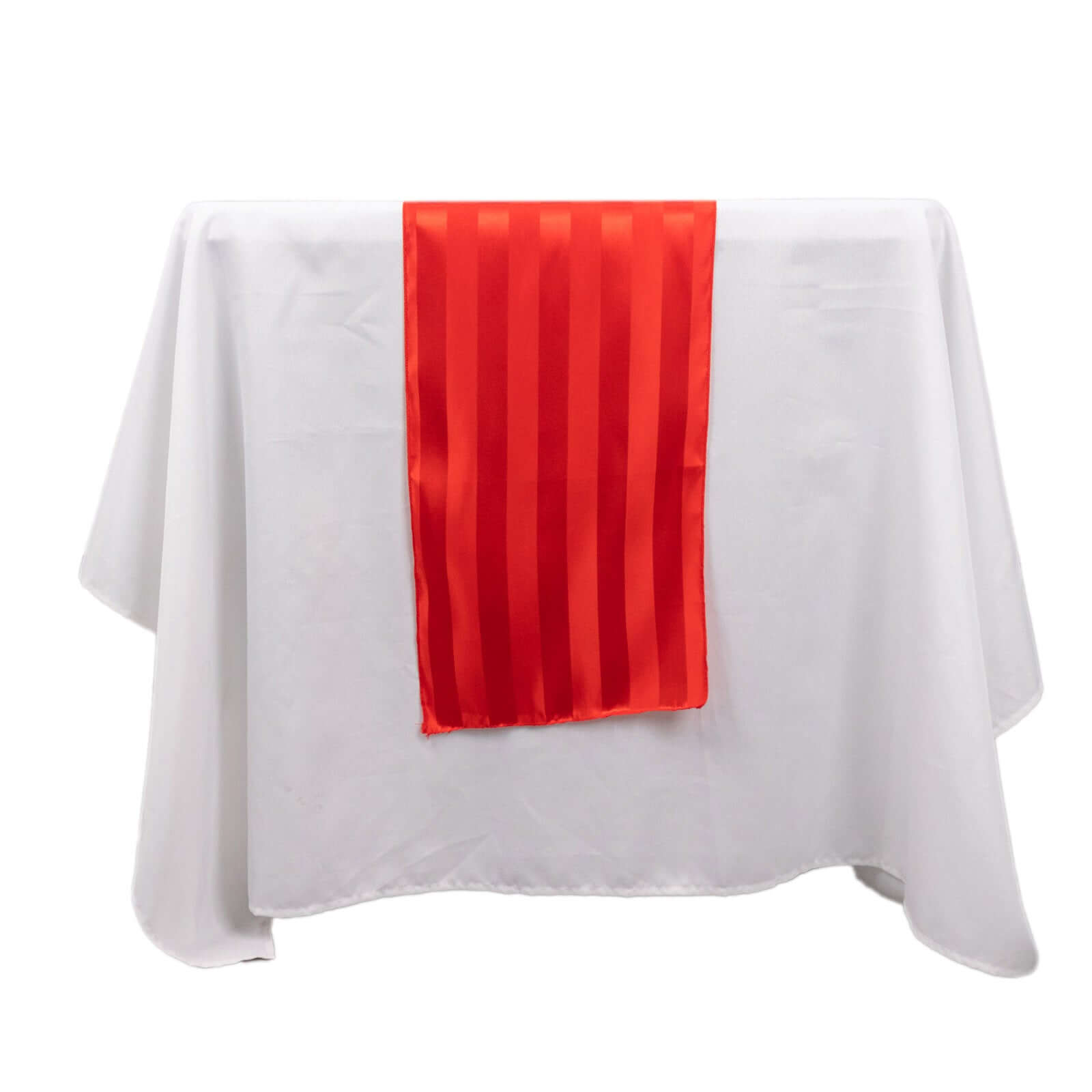 Satin 12x108 Table Runner Red - Stripe Table Decor