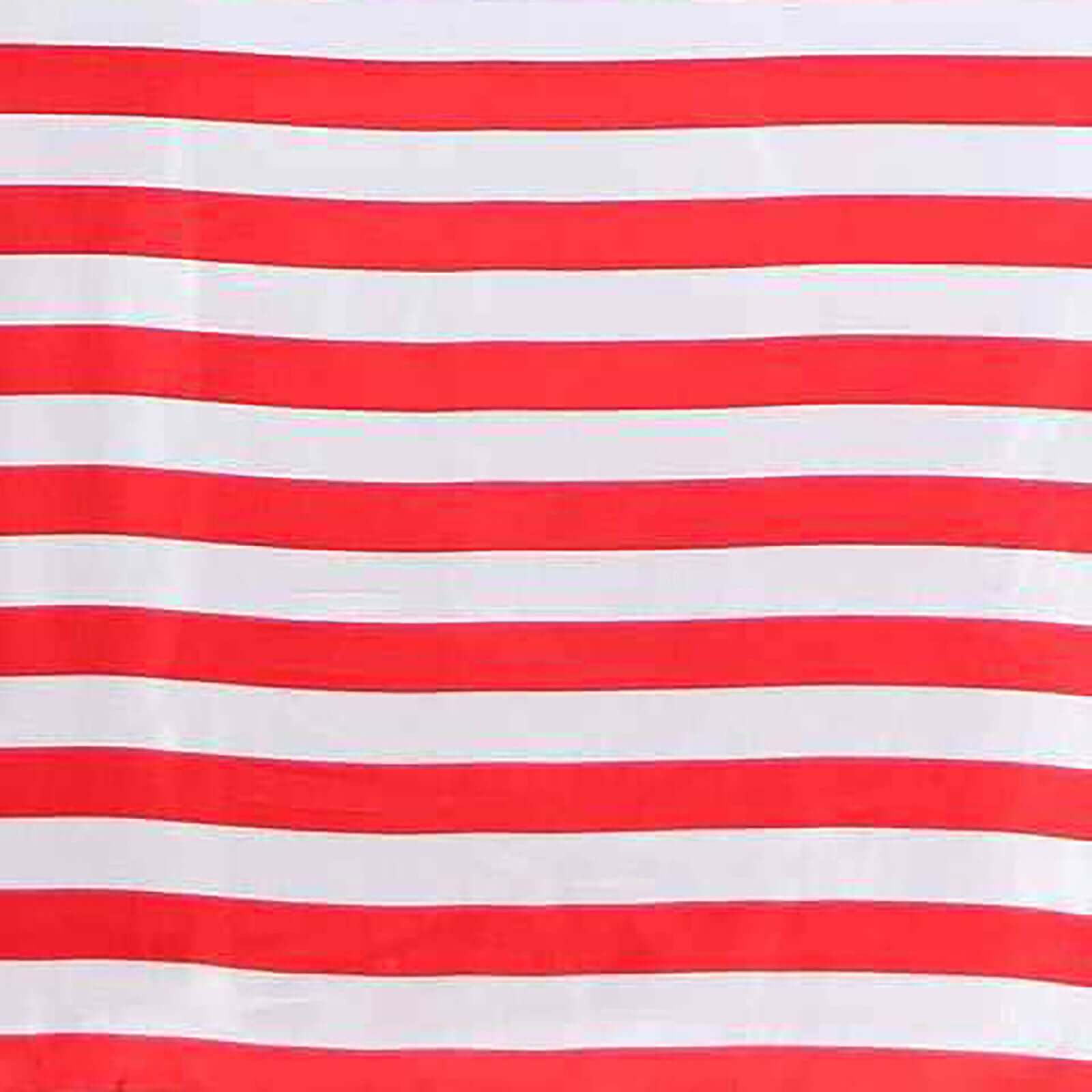 5 Pack Satin 20x20 Napkins Red/White - Striped Reusable Dinner Napkins