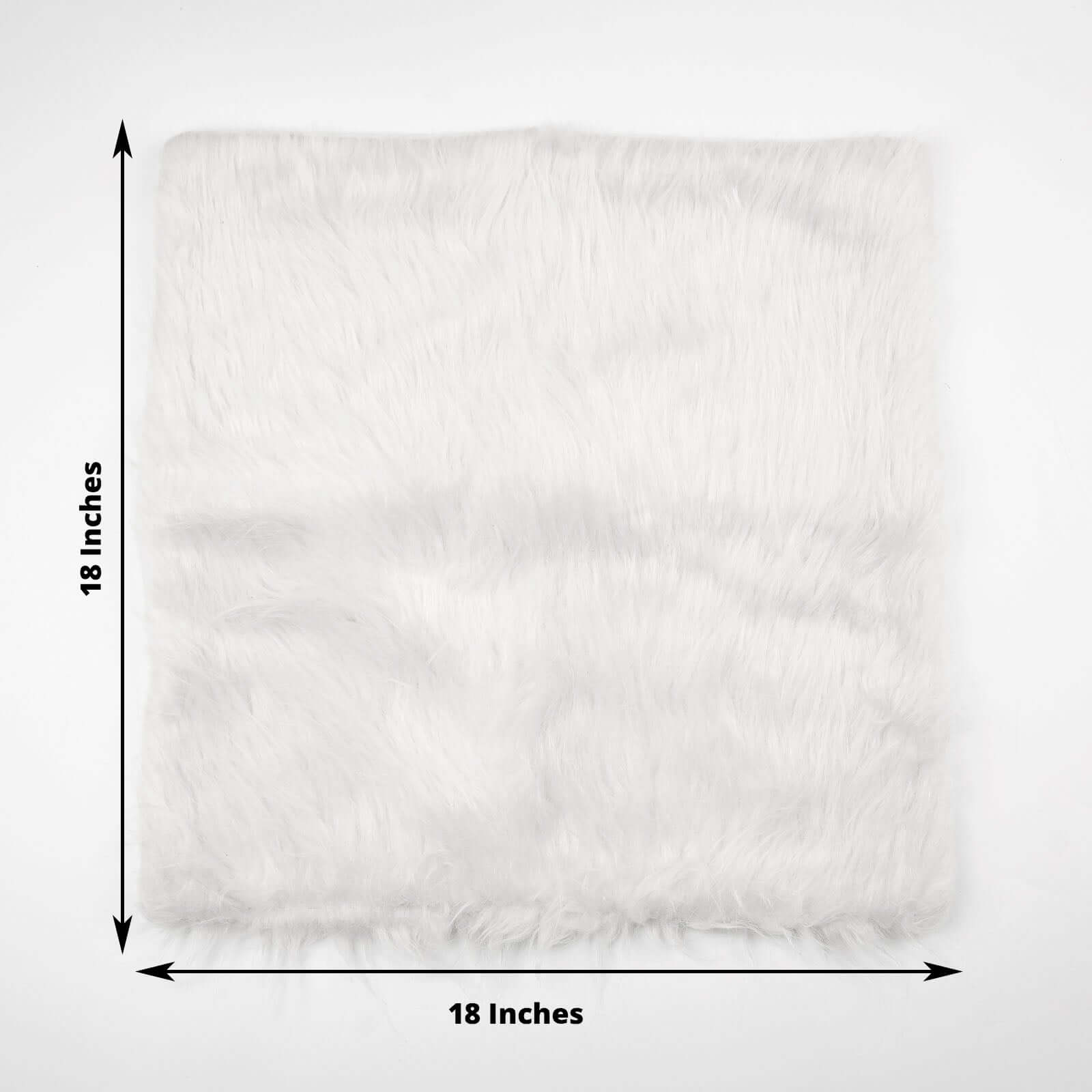 2 Pack 18 White Faux Fur Sheepskin Throw Pillow Cases, Square Pillow Covers