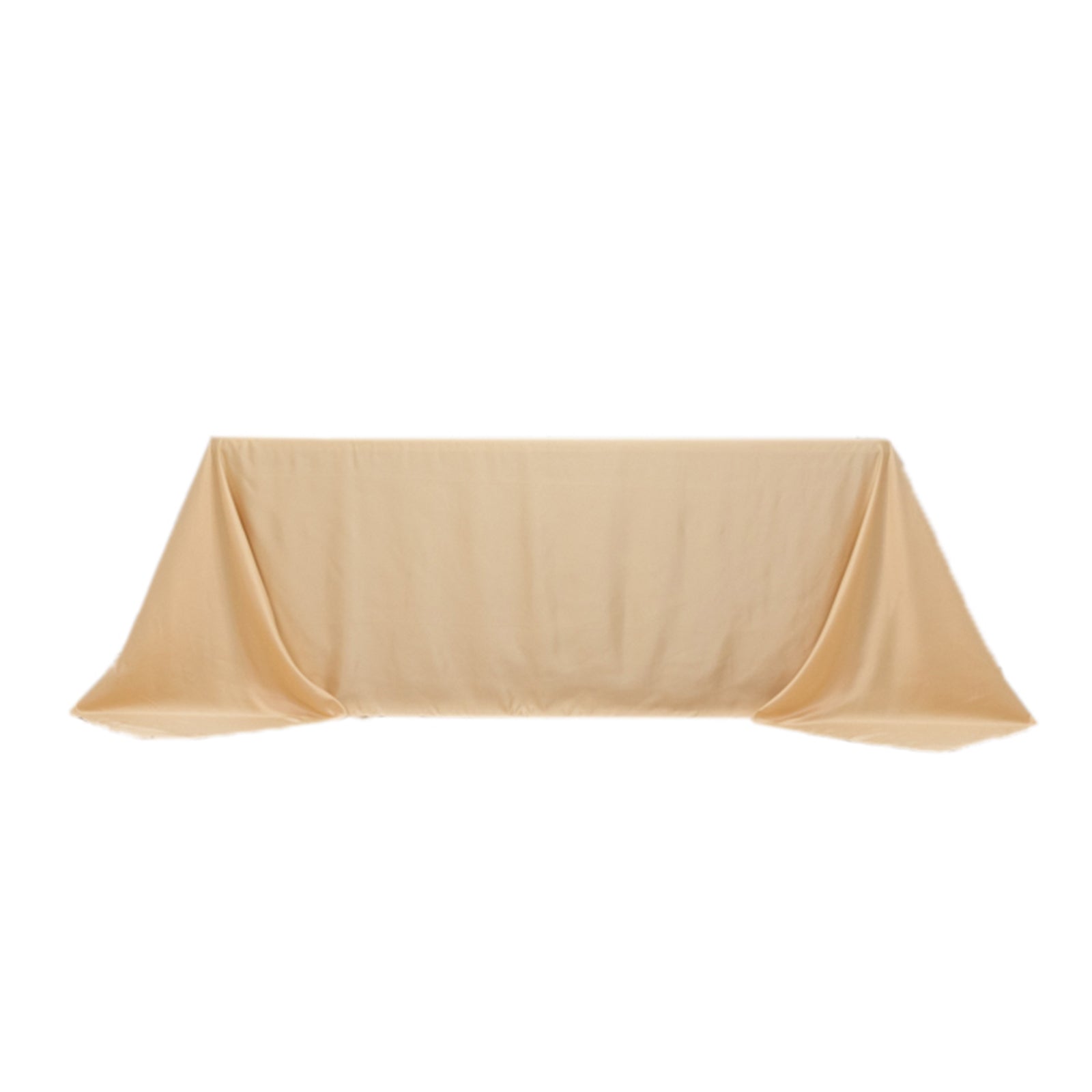 Lamour Satin 90x132 Rectangle Tablecloth Beige - Soft & Silk-Like Seamless Table Cover