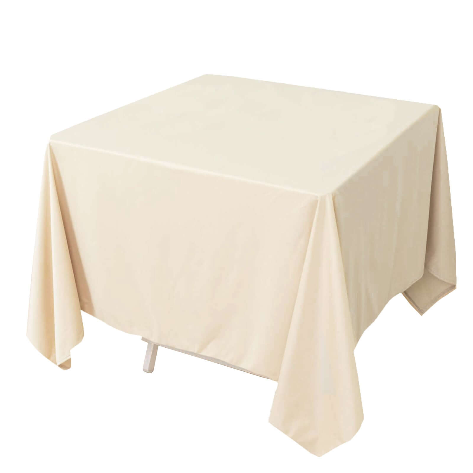 Premium Scuba Square 70x70 Tablecloth Beige - Wrinkle Free & Stain Resistant Table Cover