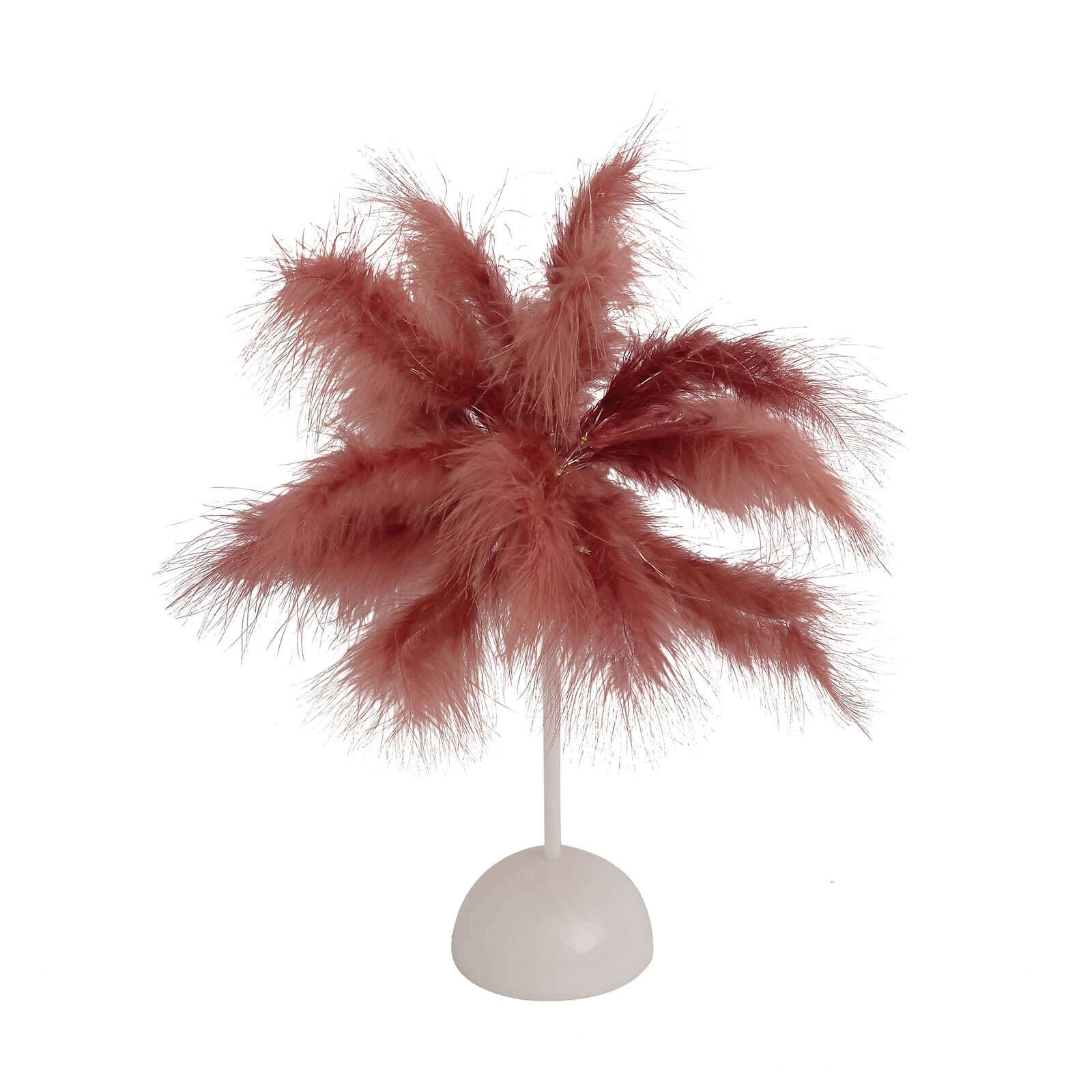 Table Lamp Feather Design Cinnamon Rose LED Battery Operated - Cordless Wedding Centerpiece 15