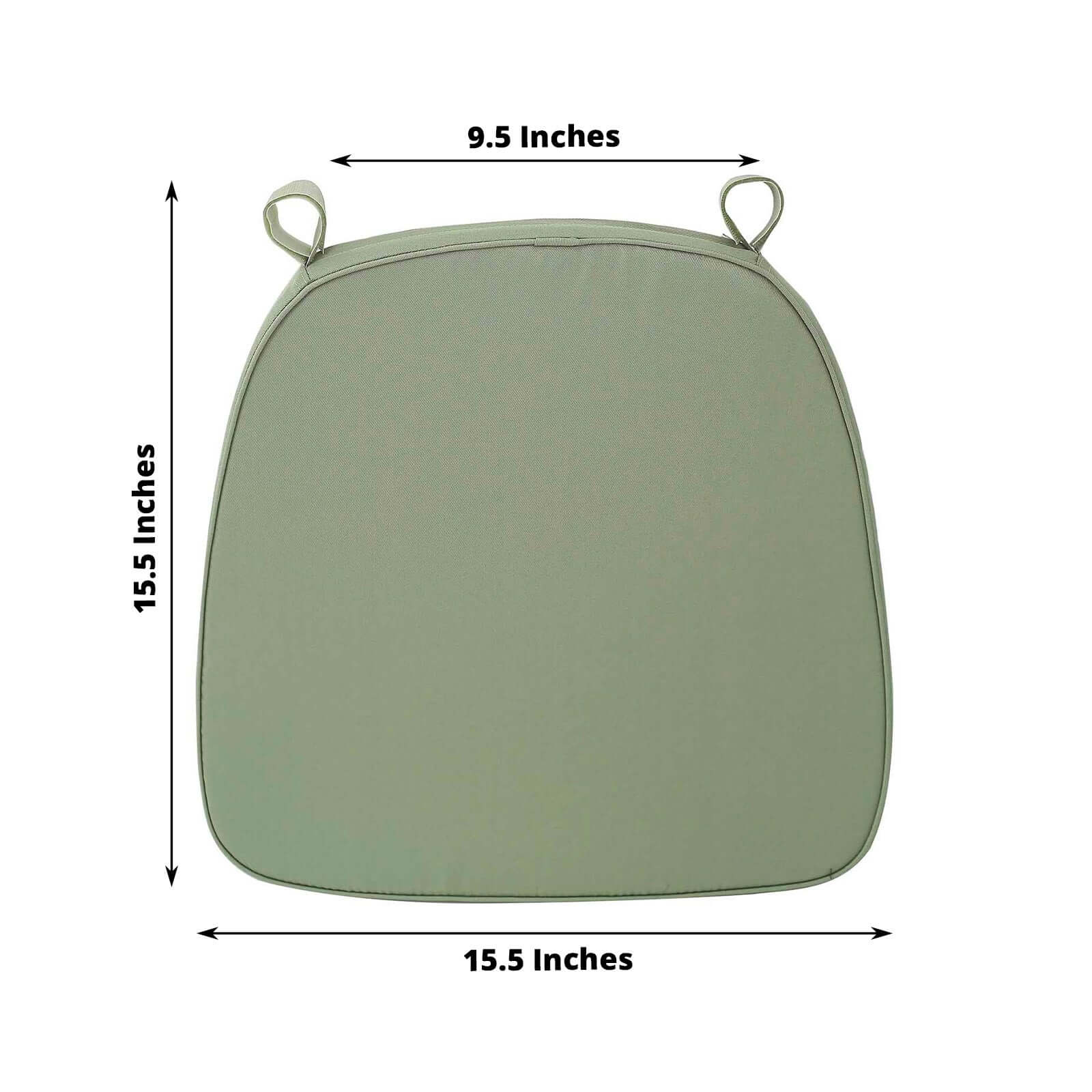 Chiavari Chair Cushion with 1.5 Thick Memory Foam and Ties Dusty Sage Green - Stylish Removable Cover for Comfort