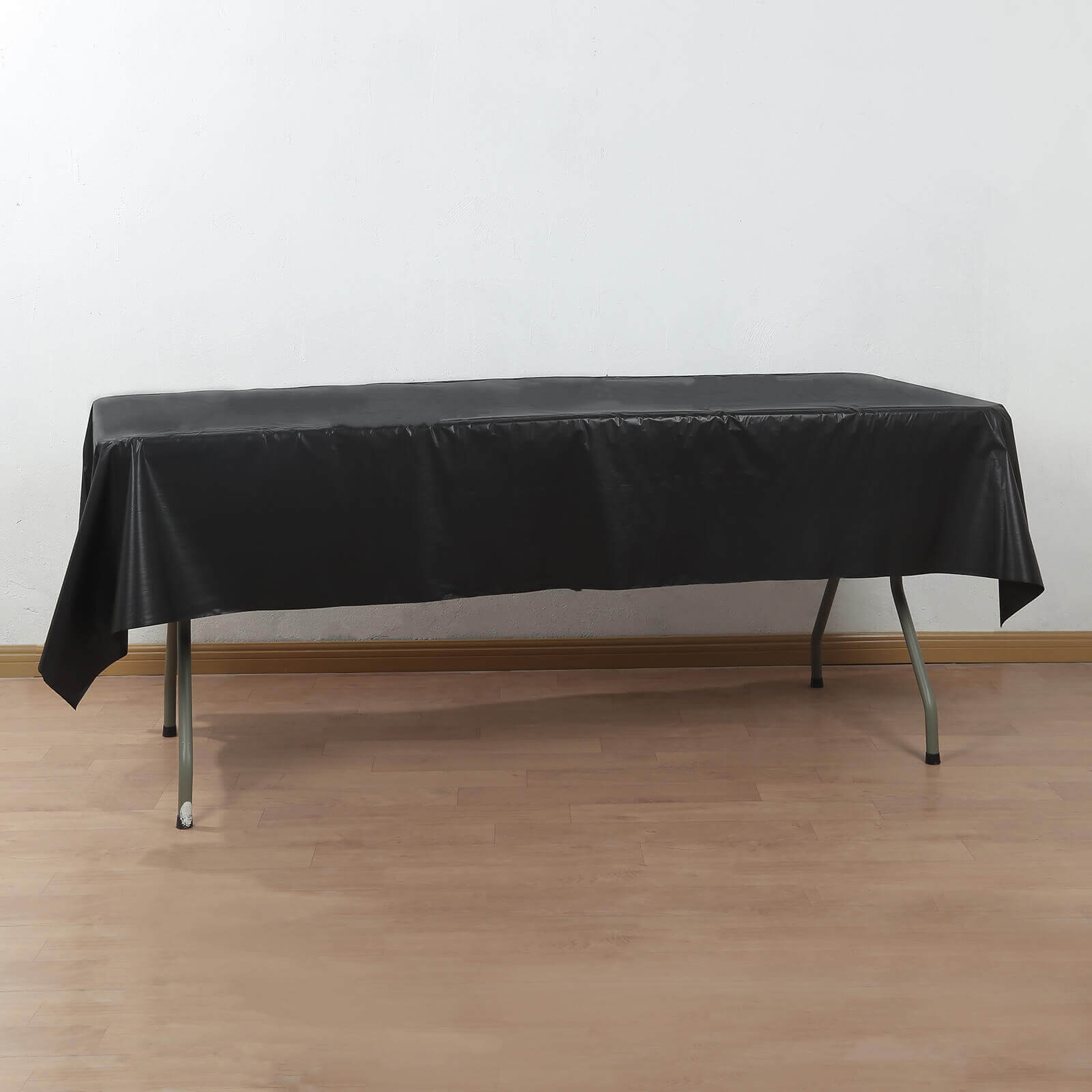 Plastic Table Cover Roll Black with Slide Cutter - Customizable Disposable Tablecloth Roll 54x300ft