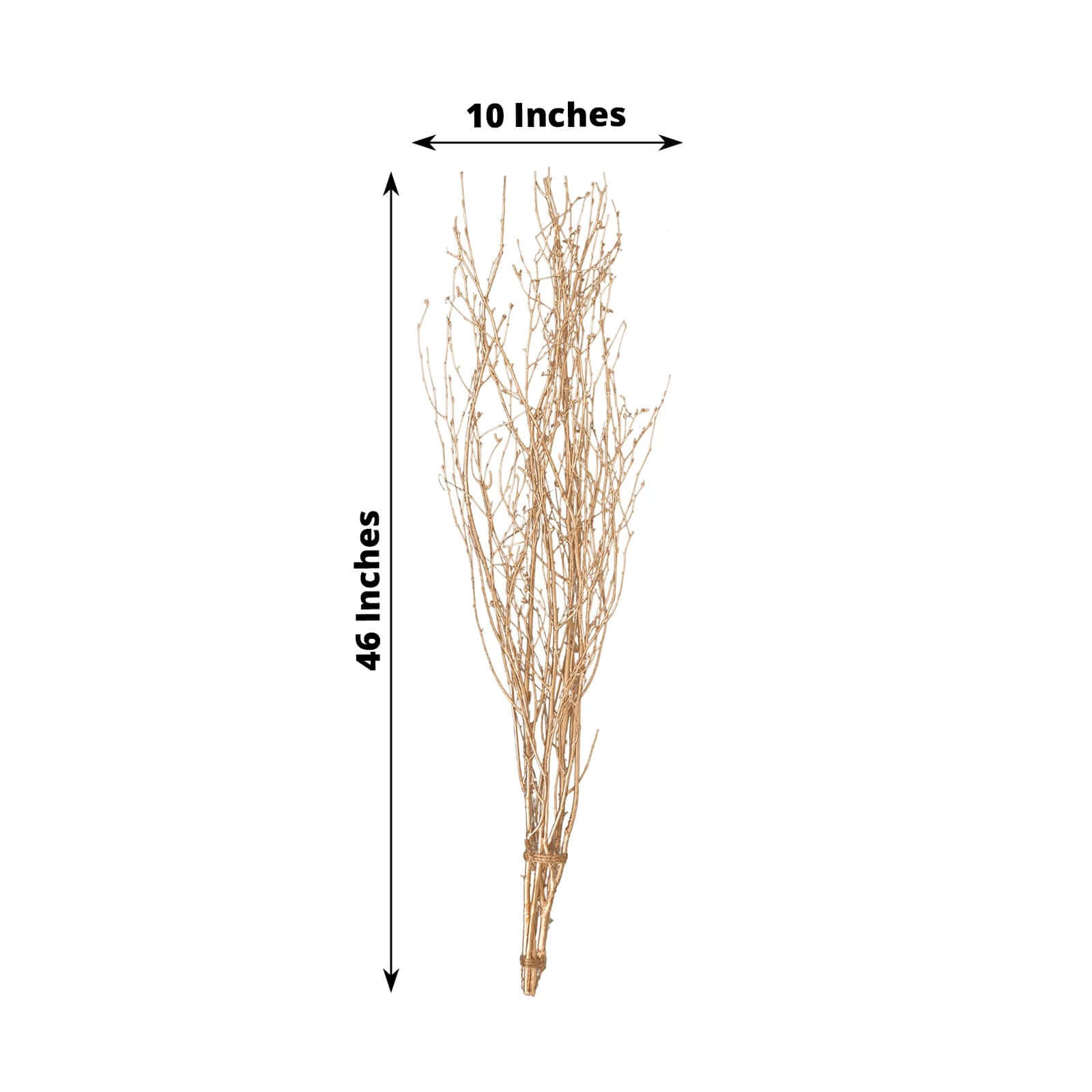 6-Pack Natural Birch Tree Branches 46 Metallic Gold - Versatile Extra Long Decorative Dried Willow Twigs Sticks for Vase Centerpiece Wedding Decor