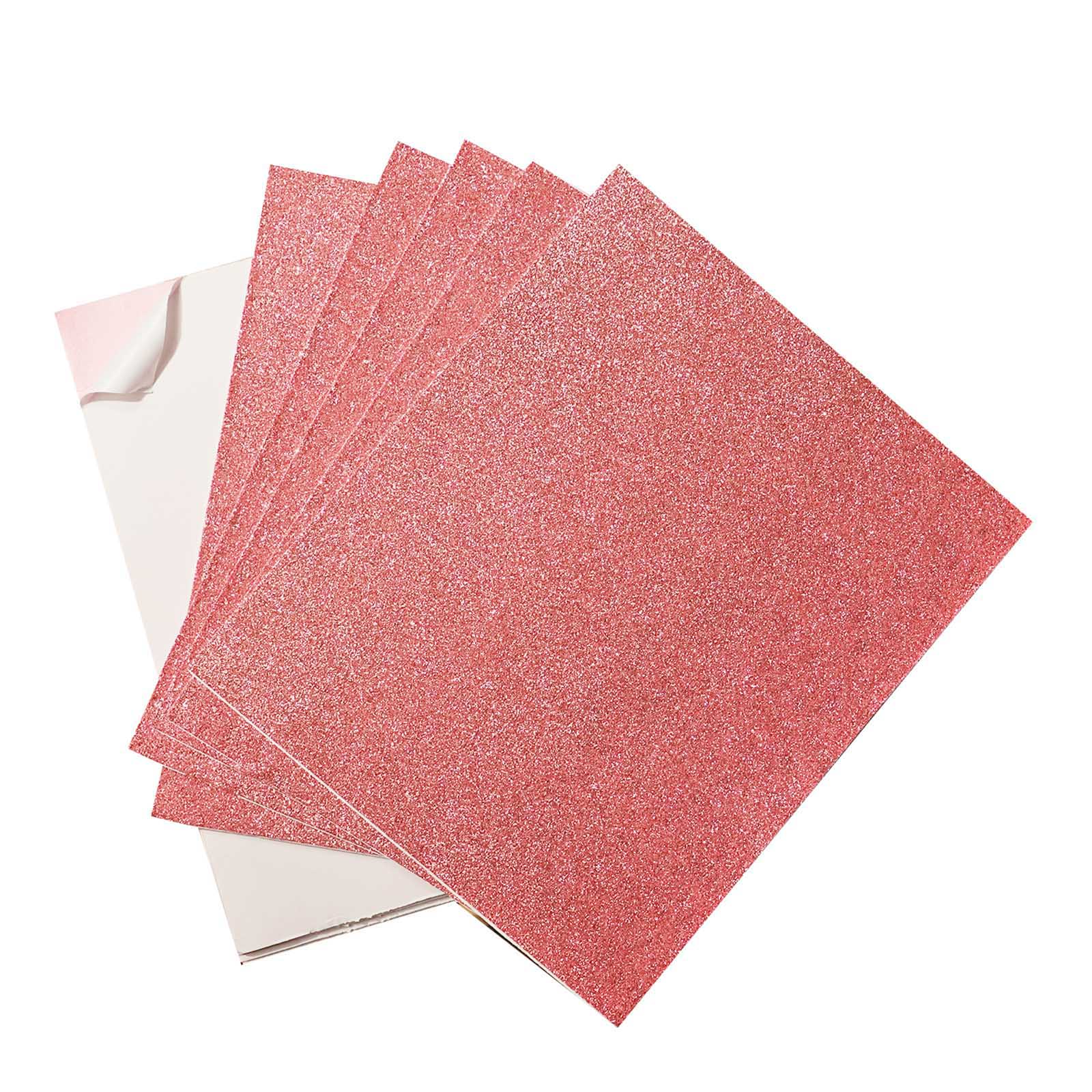 10 Pack 12x10 Self-Adhesive Glitter DIY Craft Foam Sheets Rose Gold