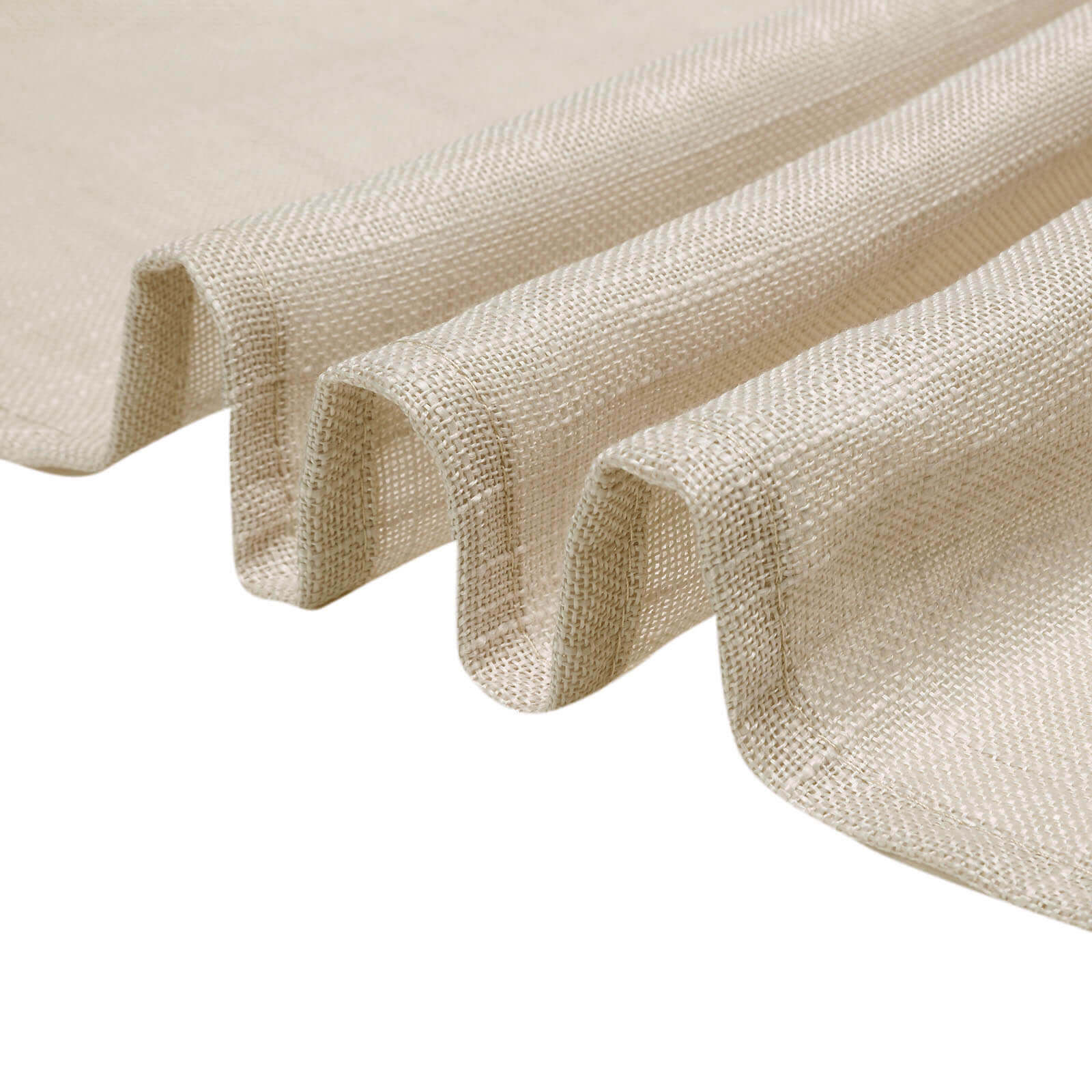 Faux Linen 108 Round Tablecloth Beige - Slubby Textured & Wrinkle Resistant Table Cover