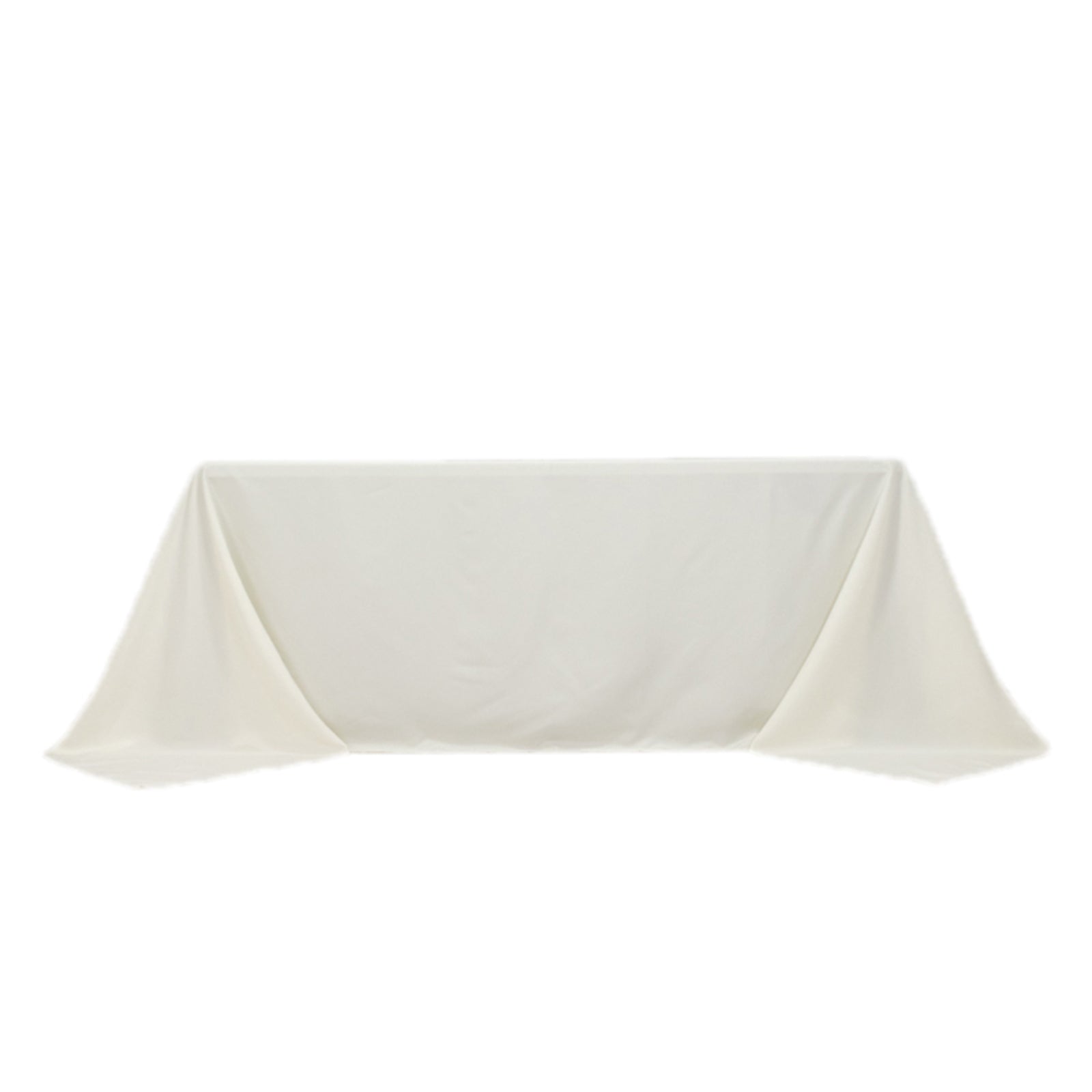 Fire Retardant Premium Polyester 90x132 Rectangular Tablecloth Ivory - High-Performance Seamless Table Cover