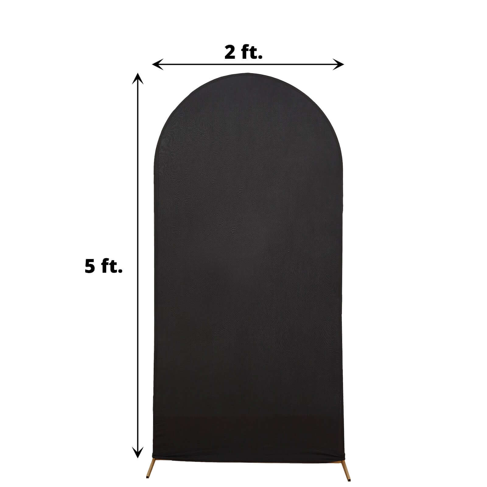 5ft Matte Black Spandex Fitted Chiara Backdrop Stand Cover For Round Top Wedding Arch