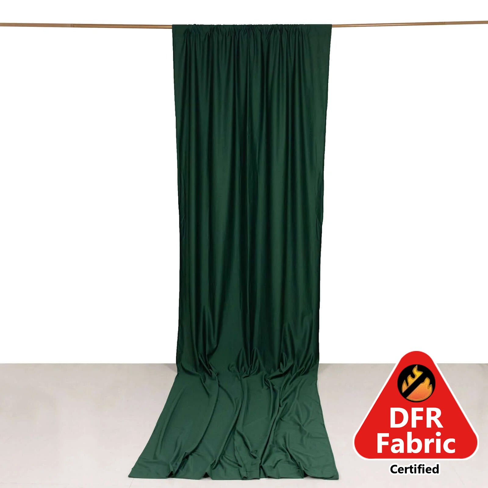 Hunter Emerald Green Scuba Polyester Event Curtain Drapes, Durable Flame Resistant Backdrop Event Panel Wrinkle Free with Rod Pockets - 5ftx14ft