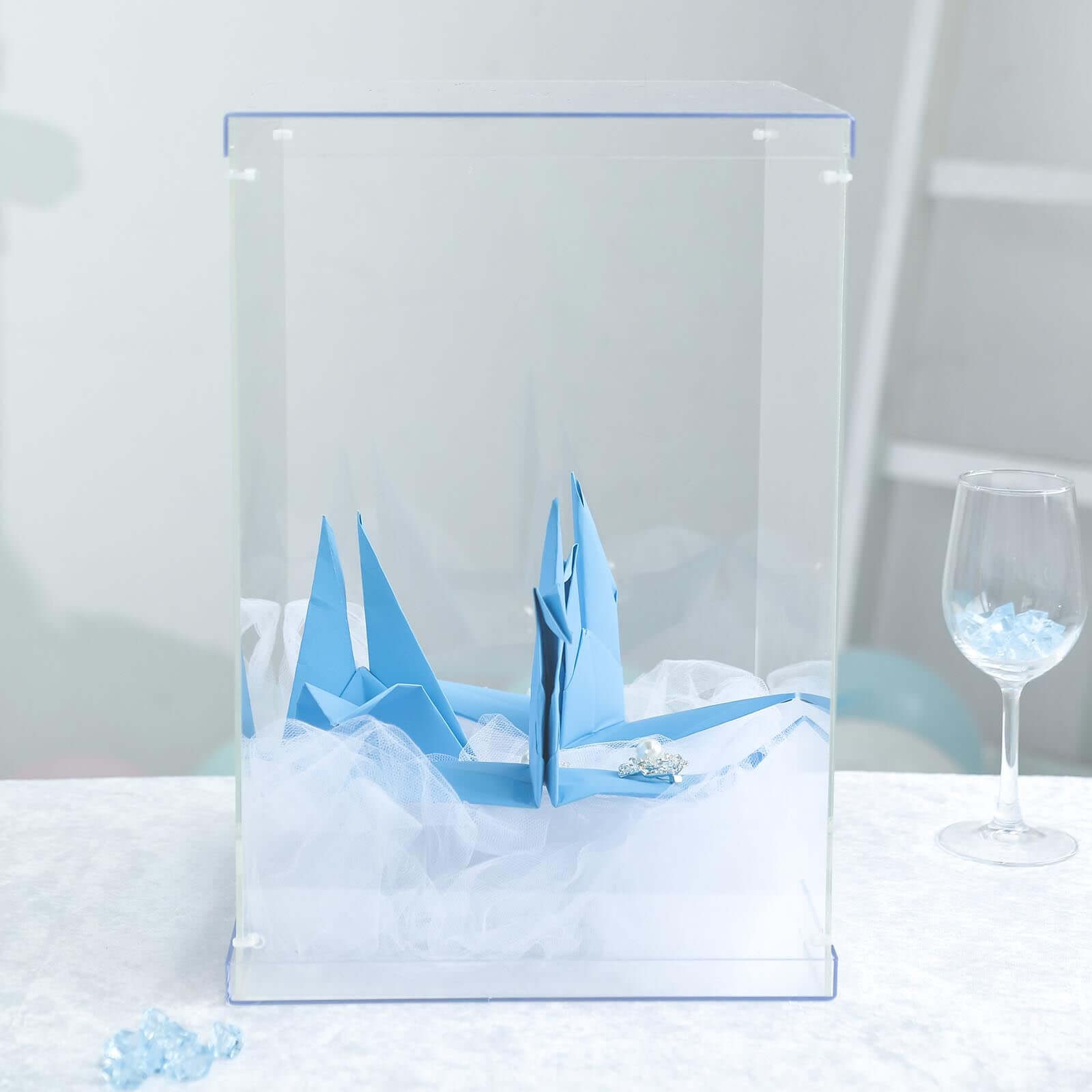 Acrylic Pedestal Riser Display Box Transparent Clear - Functional Centerpiece for Weddings and Parties 16