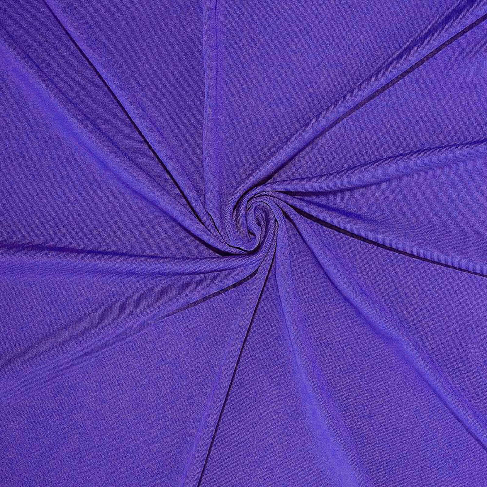 Purple 4-Way Stretch Spandex Event Curtain Drapes, Wrinkle Free Backdrop Event Panel with Rod Pockets - 5ftx14ft