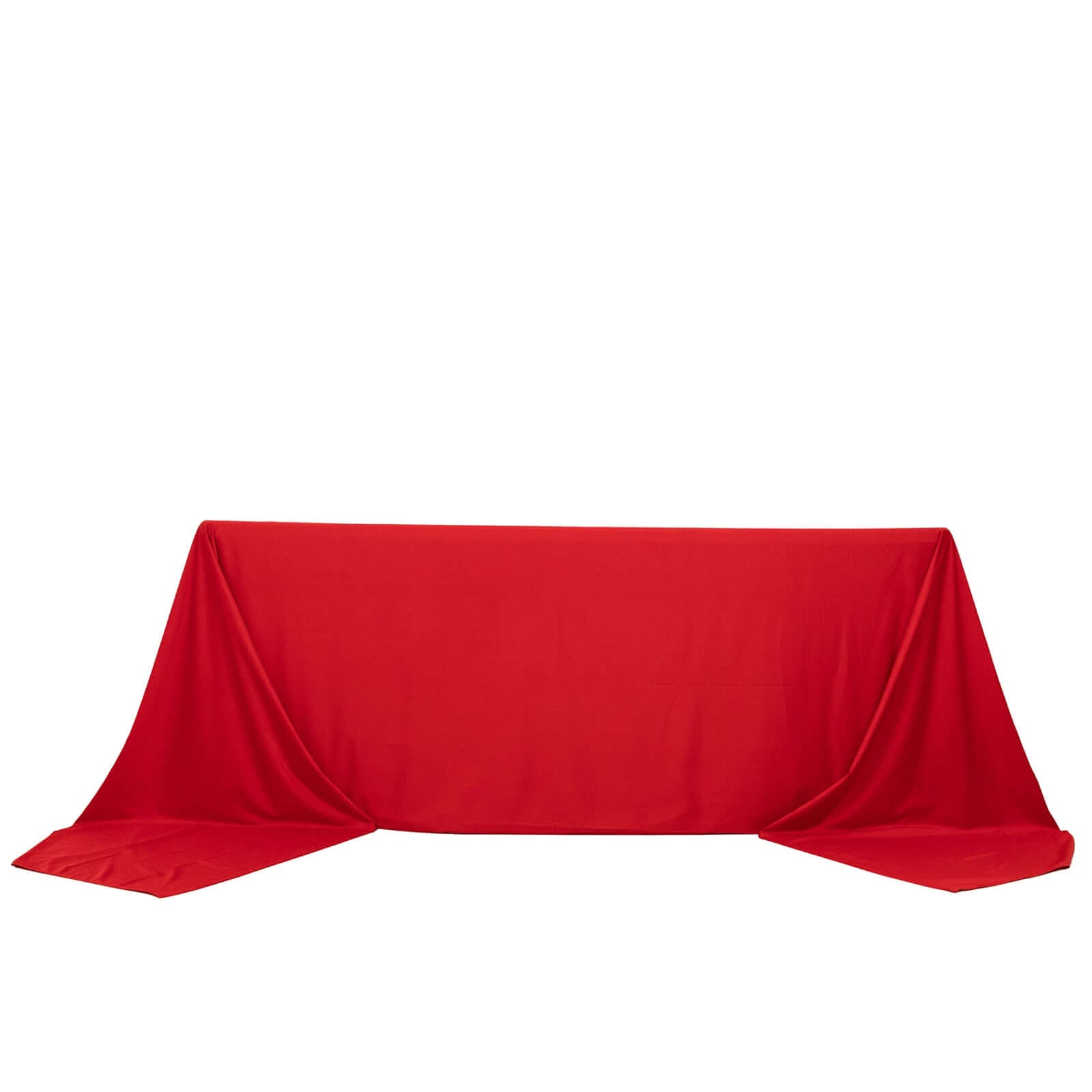 Premium Scuba Rectangular 90x156 Tablecloth Red - Wrinkle Free, Stain Resistant & Seamless Table Cover