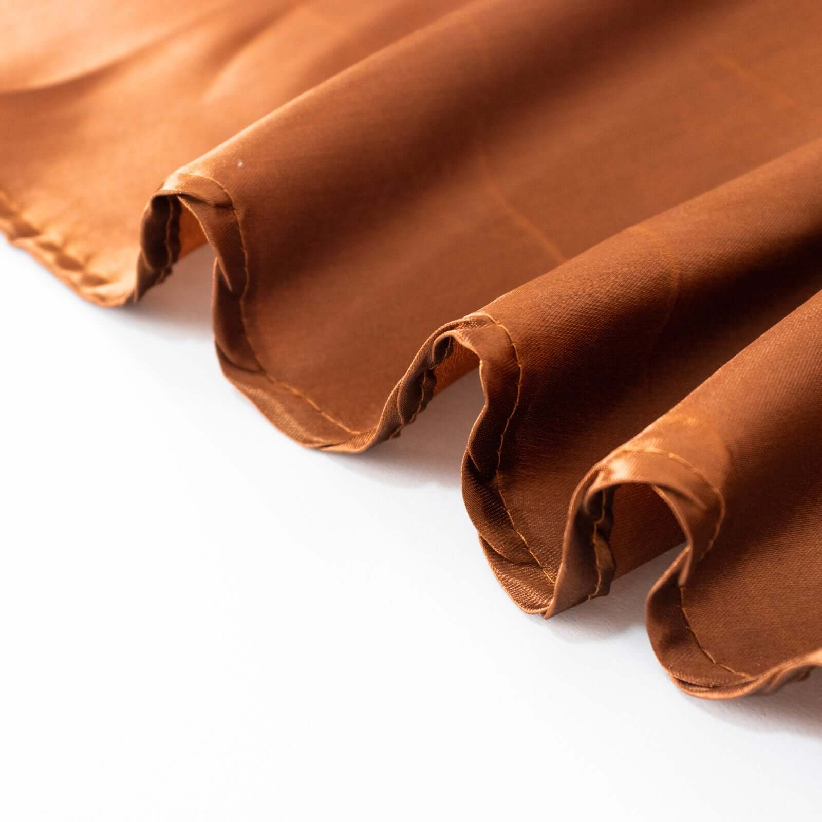 Satin 120 Round Tablecloth Cinnamon Brown - Stylish Seamless Table Cover