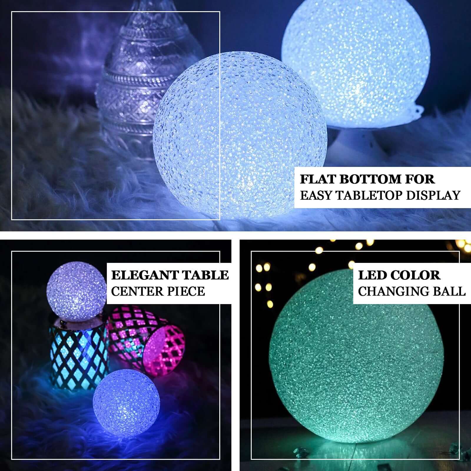 4-Pack LED Mini Light Globes Color Changing - Battery Operated Ball Centerpiece Fillers 3