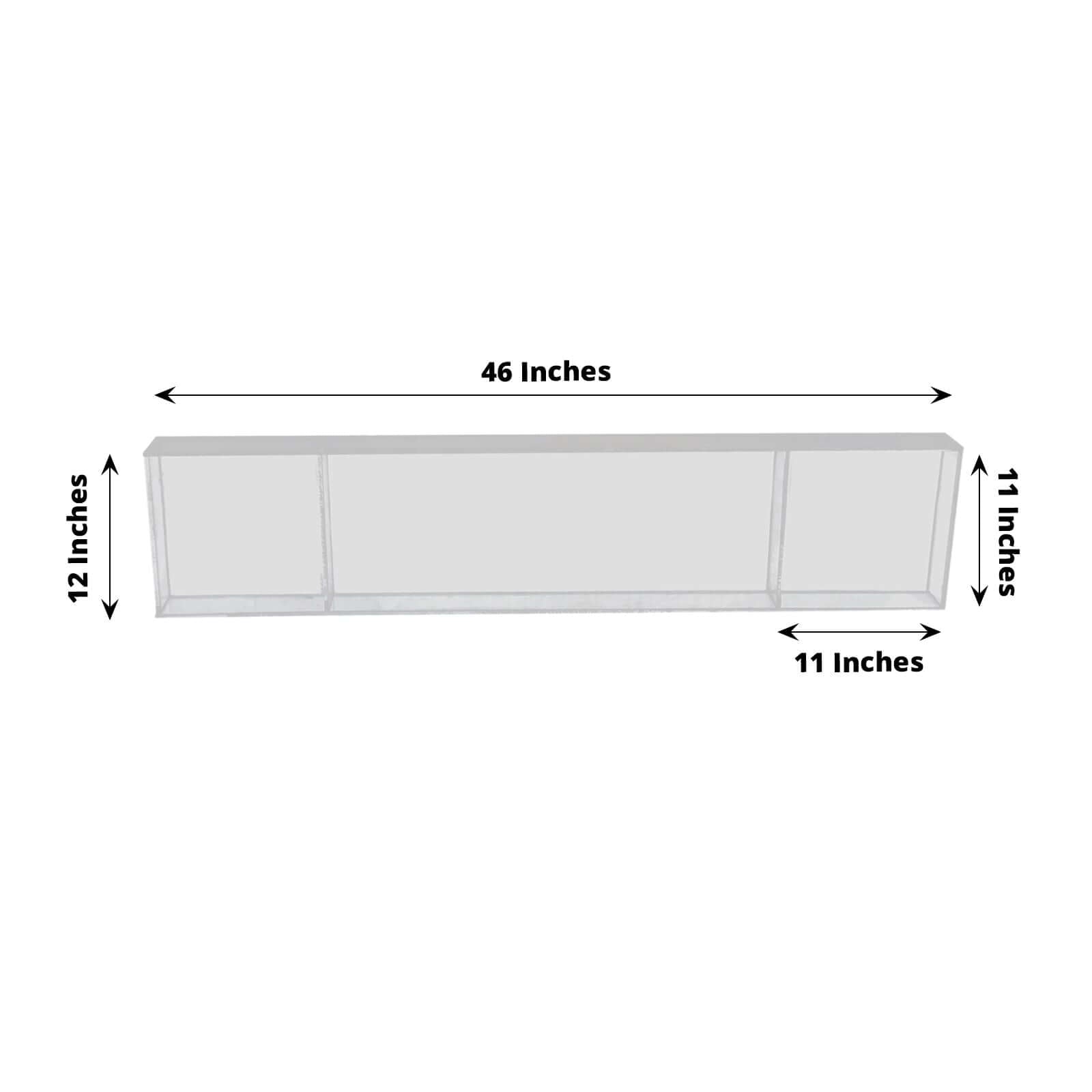 Acrylic Table Top Bridge Connector Rectangular Plate 46x12 Clear - Durable Design for Pedestal Stands