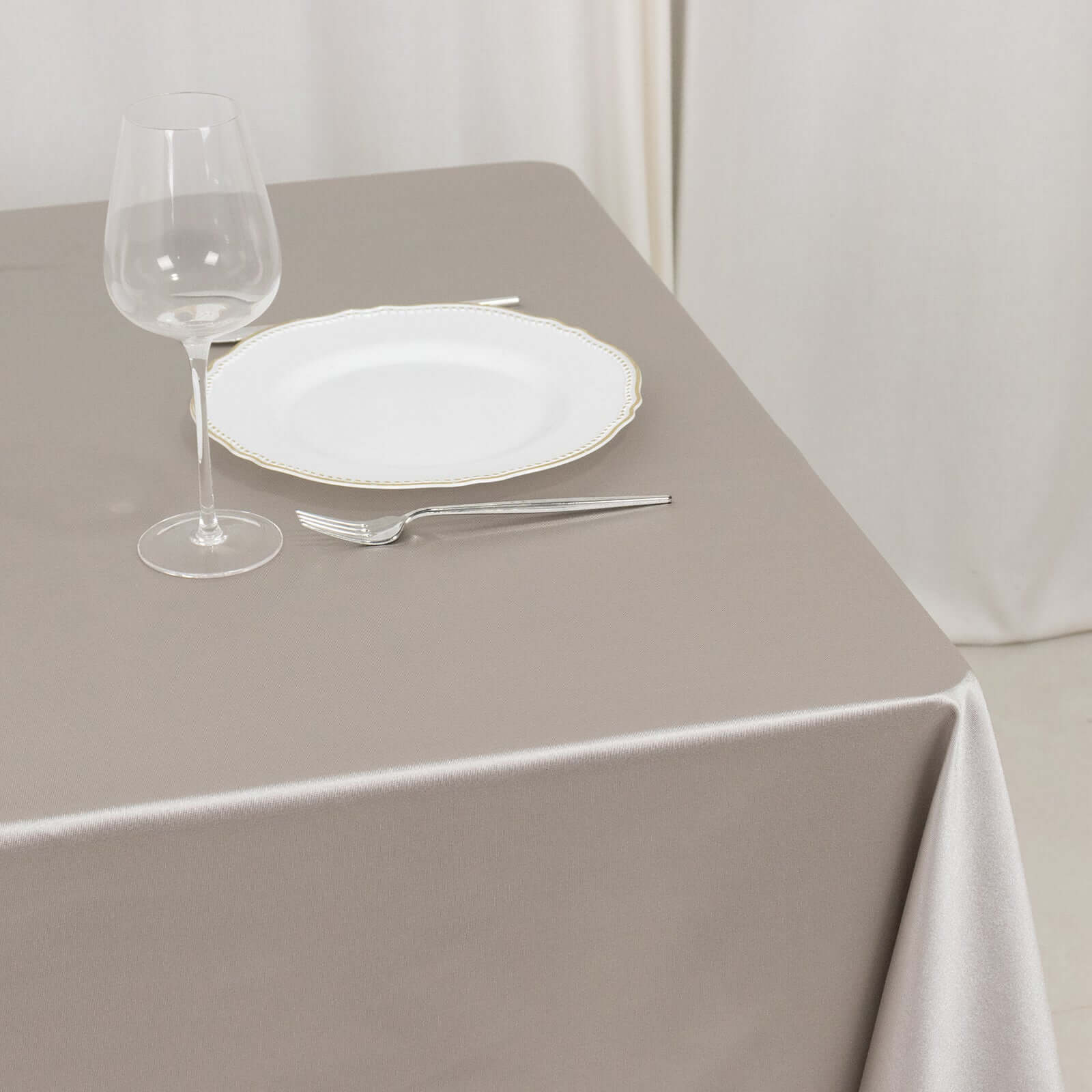 Premium Scuba Square 70x70 Tablecloth Shimmer Silver - Wrinkle Free & Stain Resistant Table Cover