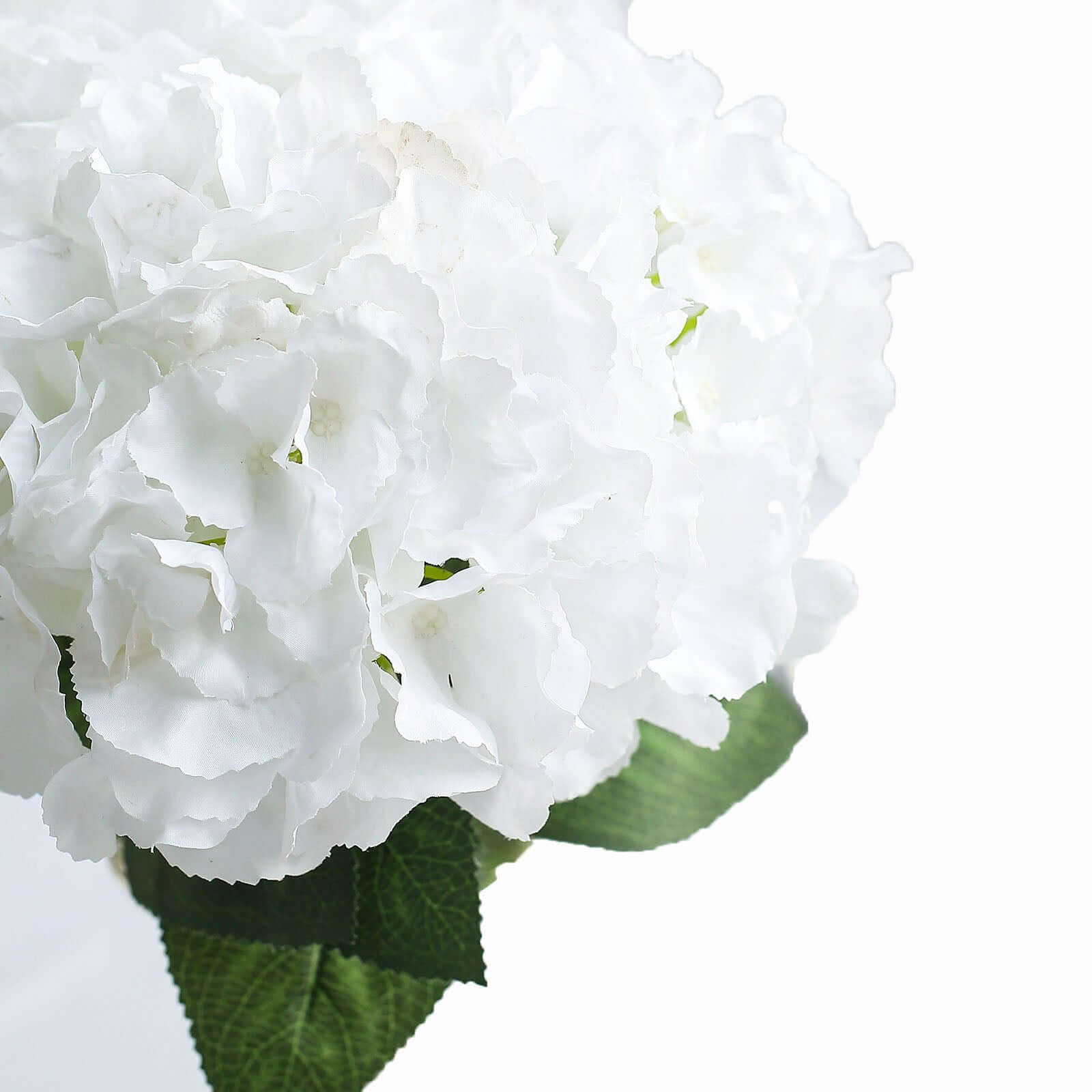 5 Bushes White Artificial Silk Hydrangea Flower Bouquets