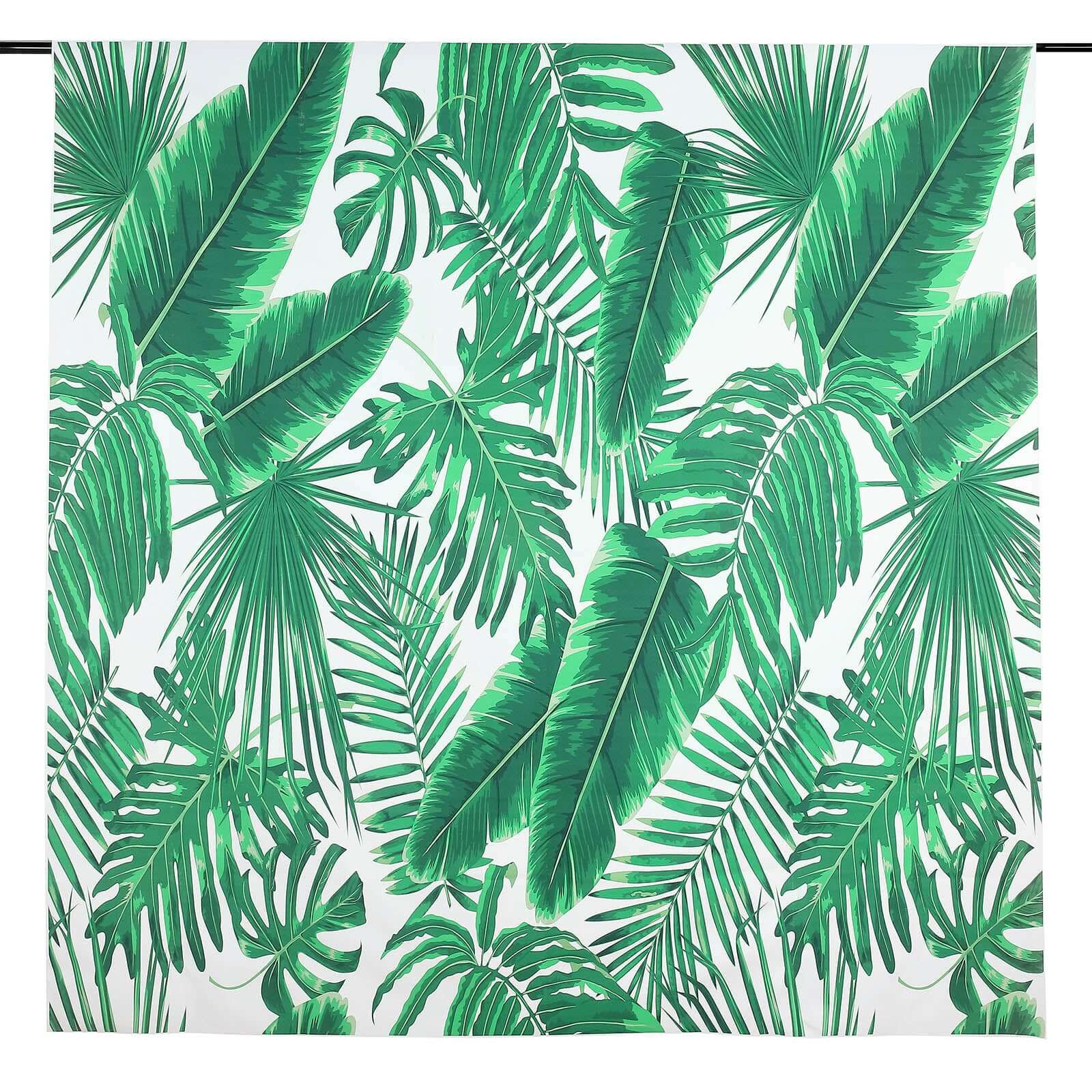 8ftx8ft Green White Tropical Palm Leaf Print Vinyl Photo Backdrop