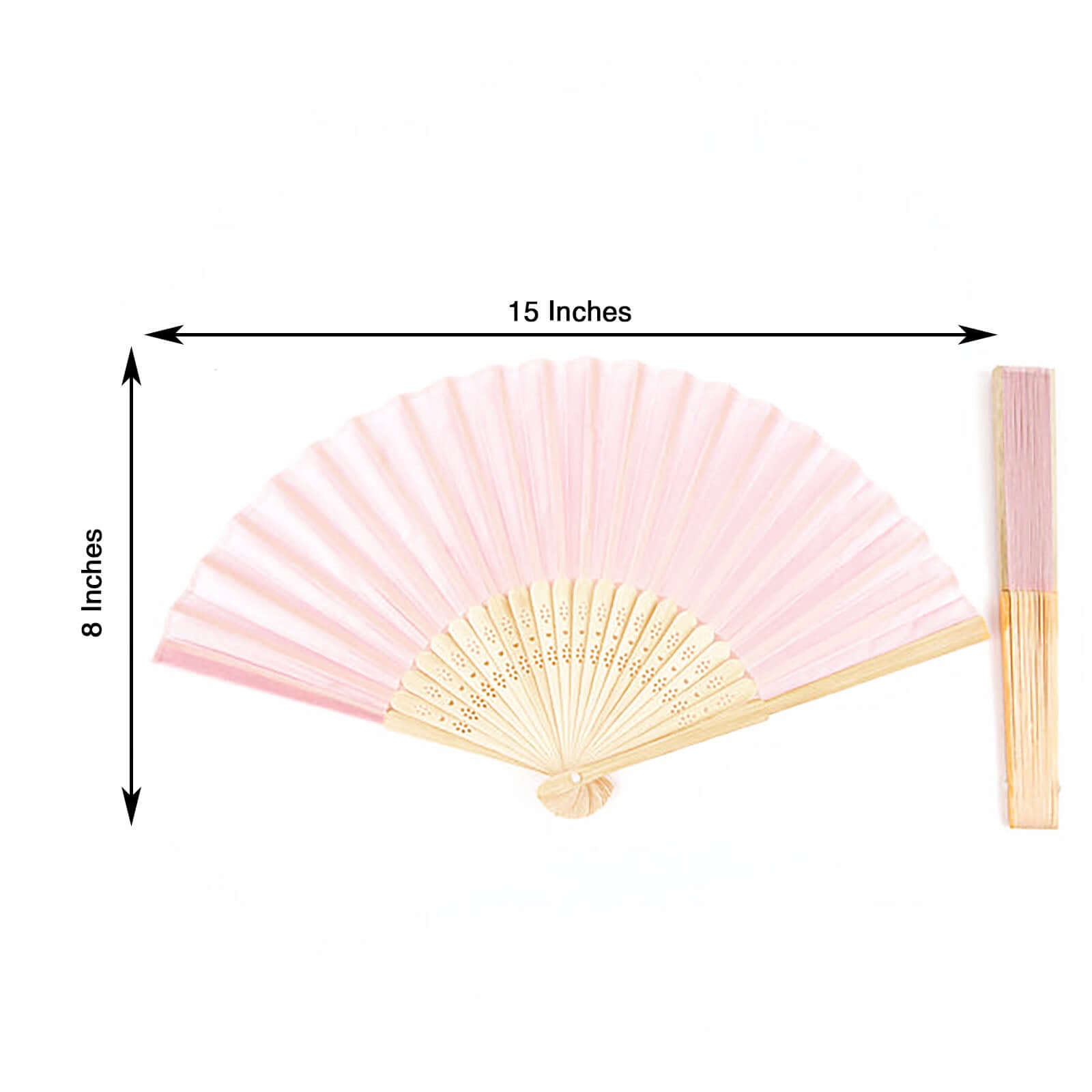 5 Pack Blush Asian Silk Folding Fans Party Favors, Oriental Folding Fan Favors